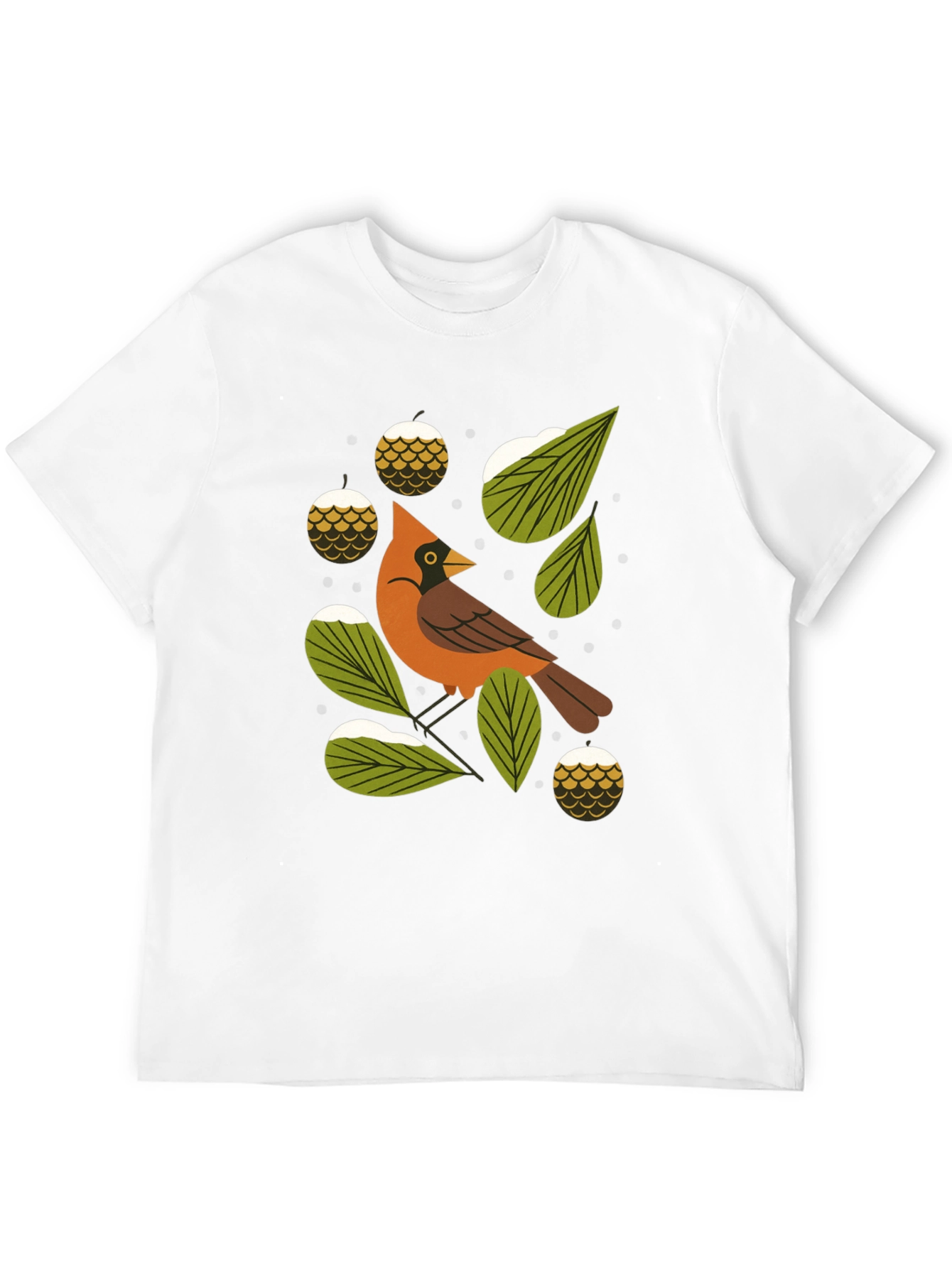 Camiseta Negra con Diseño de Cardenal Invernal
