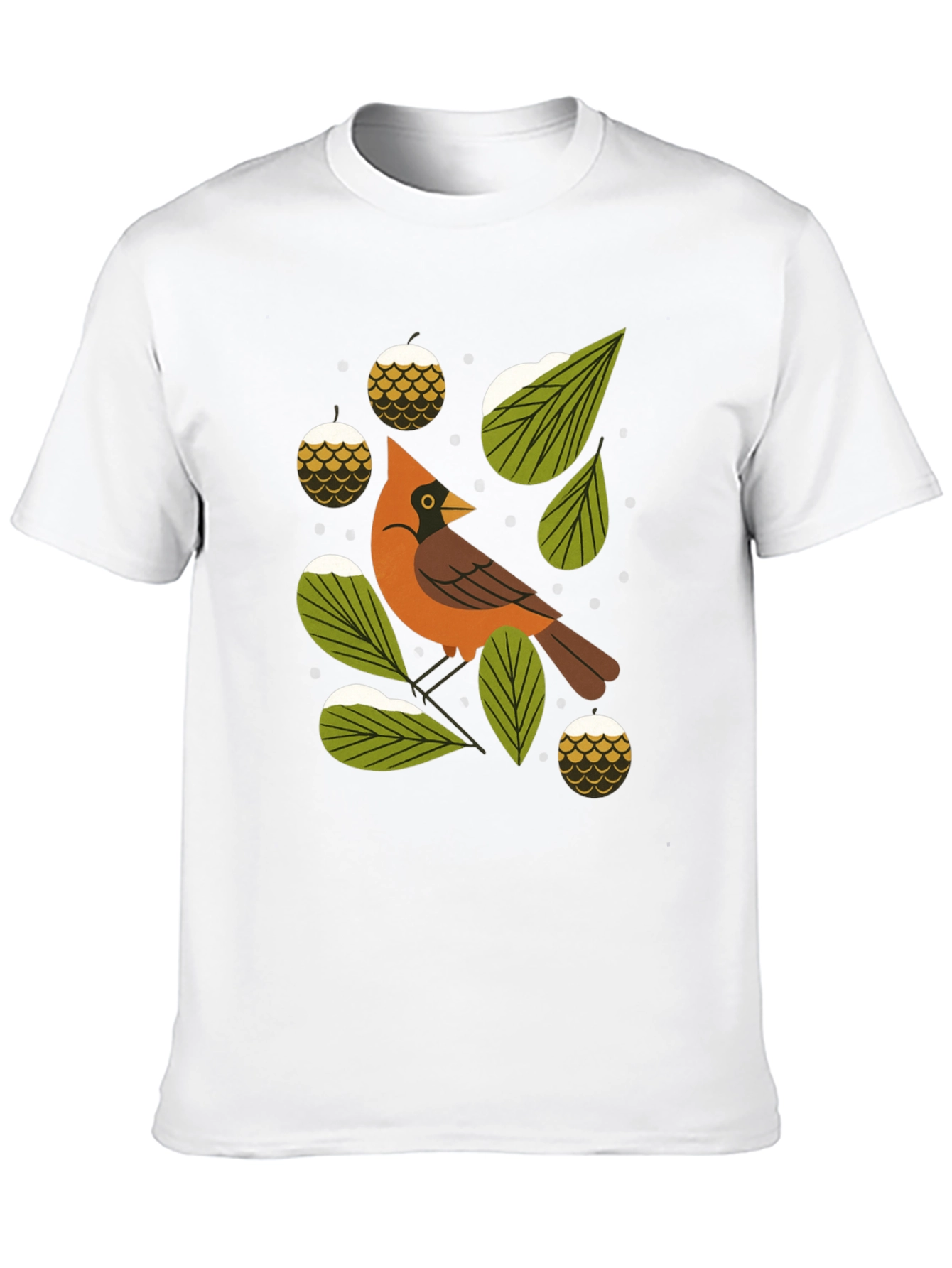 Camiseta Negra con Diseño de Cardenal Invernal