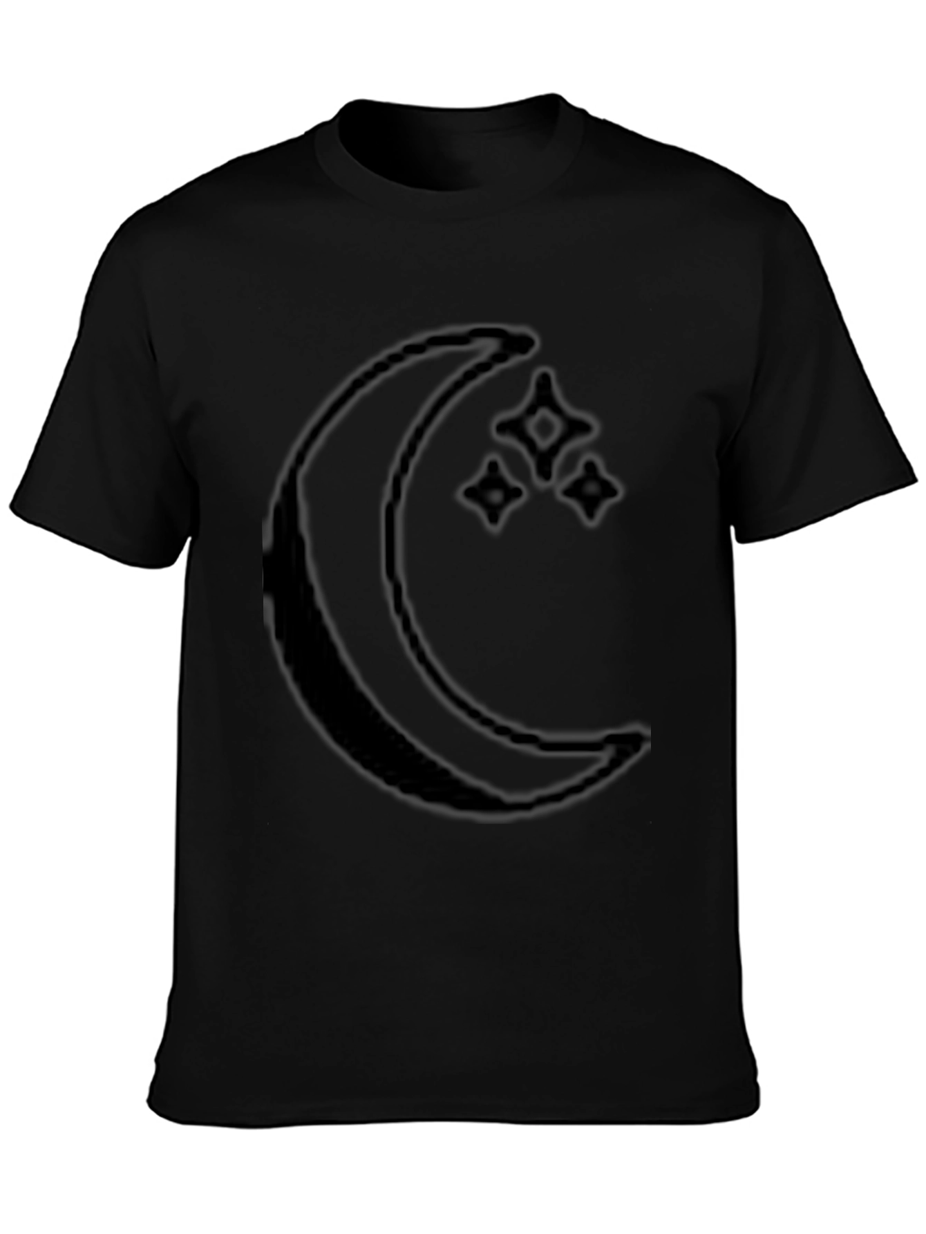 Camiseta Negra Luna y Estrellas Hombre
