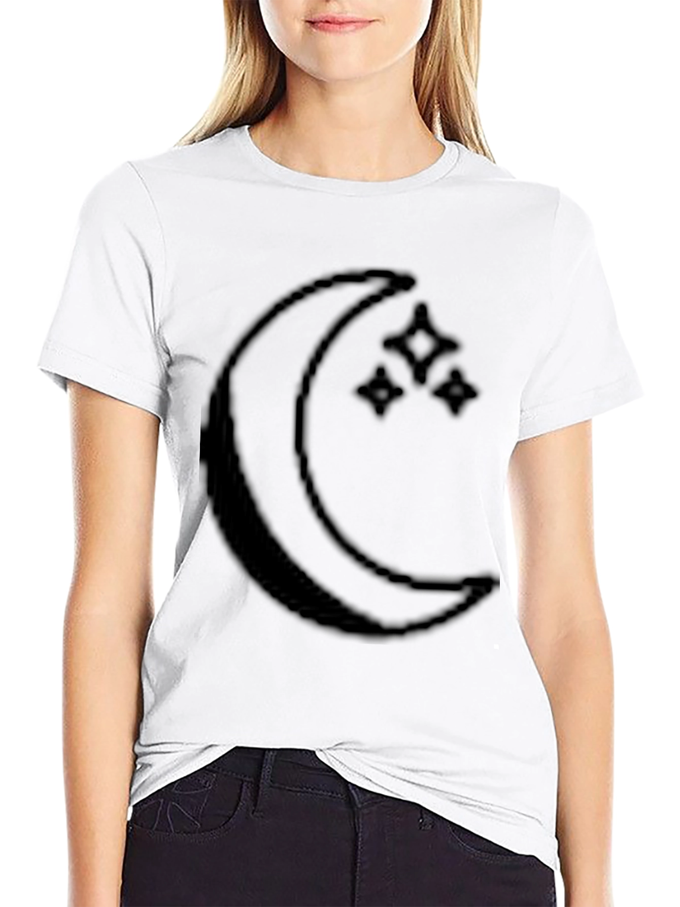 Camiseta Negra Luna y Estrellas Hombre