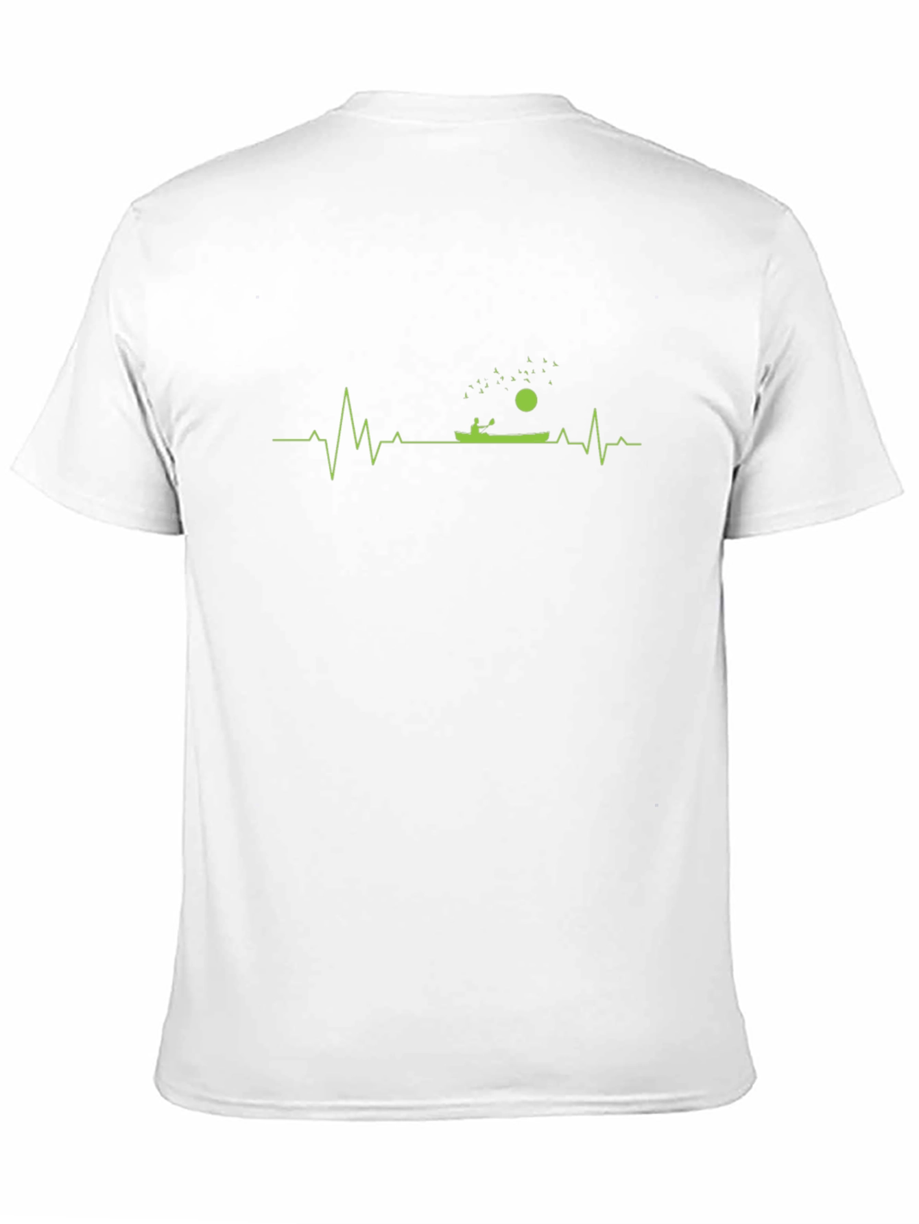 Camiseta Negra con Diseño de Latido de Kayak