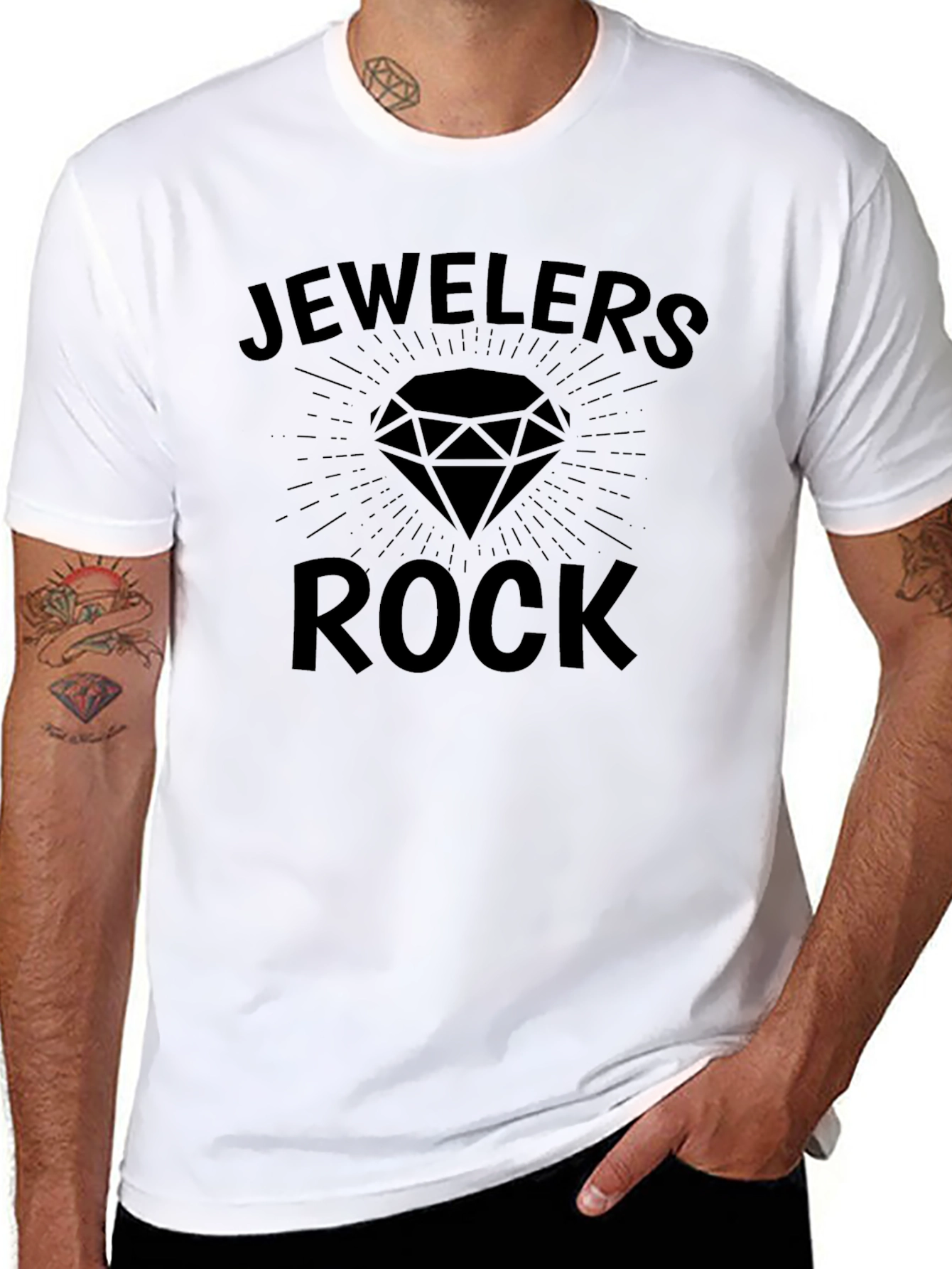 Camiseta Negra Jewelers Rock para Amantes de Joyas