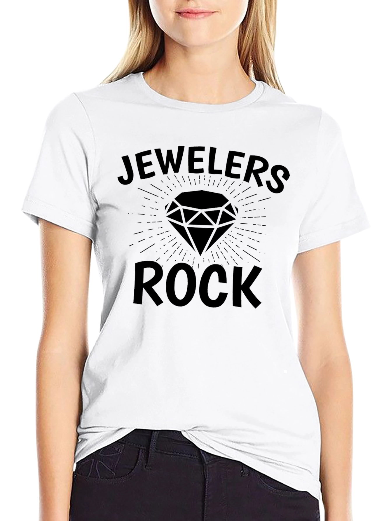 Camiseta Negra Jewelers Rock para Amantes de Joyas
