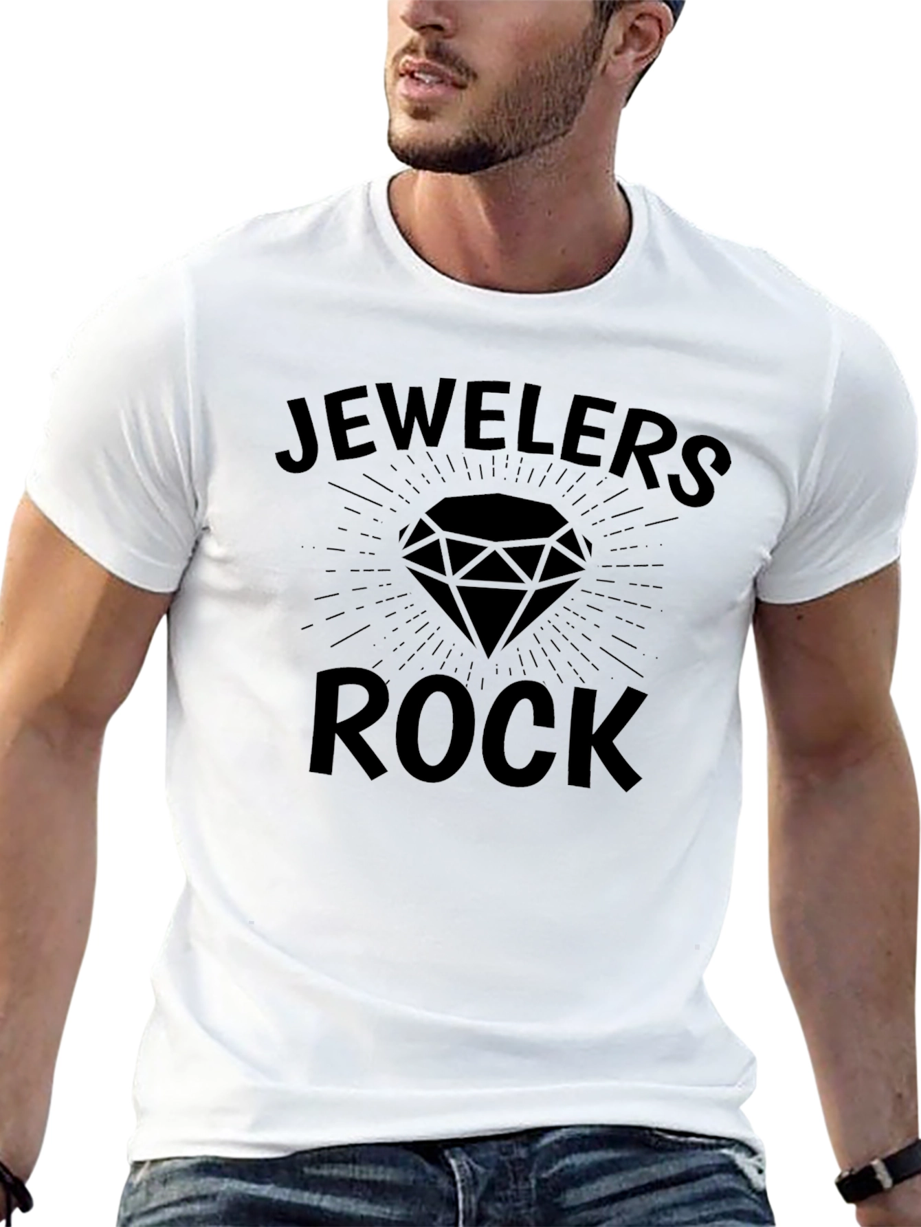 Camiseta Negra Jewelers Rock para Amantes de Joyas