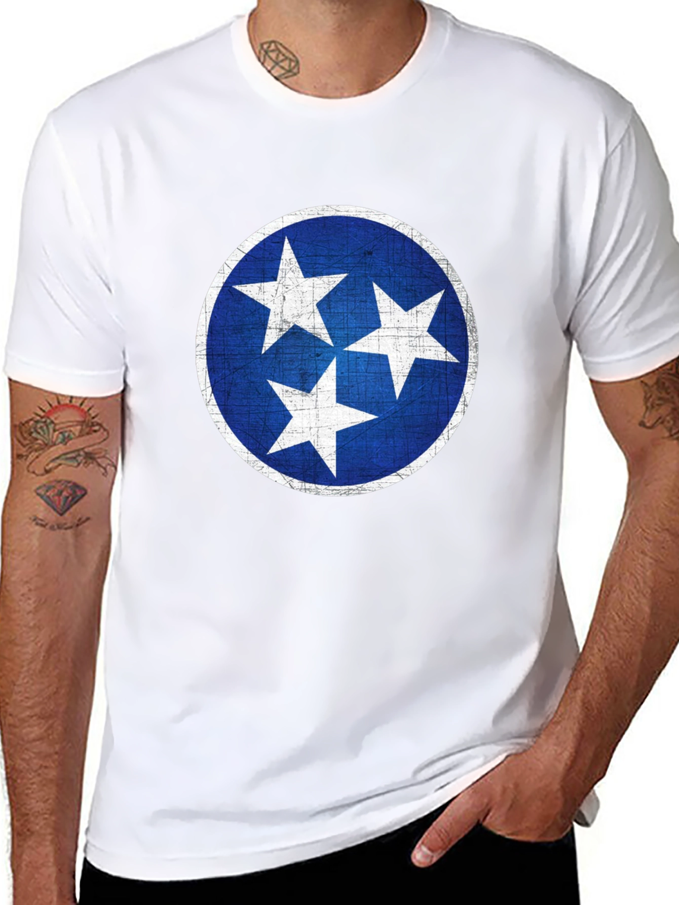 Camiseta Hombre Negra con Diseño Tennessee Stars