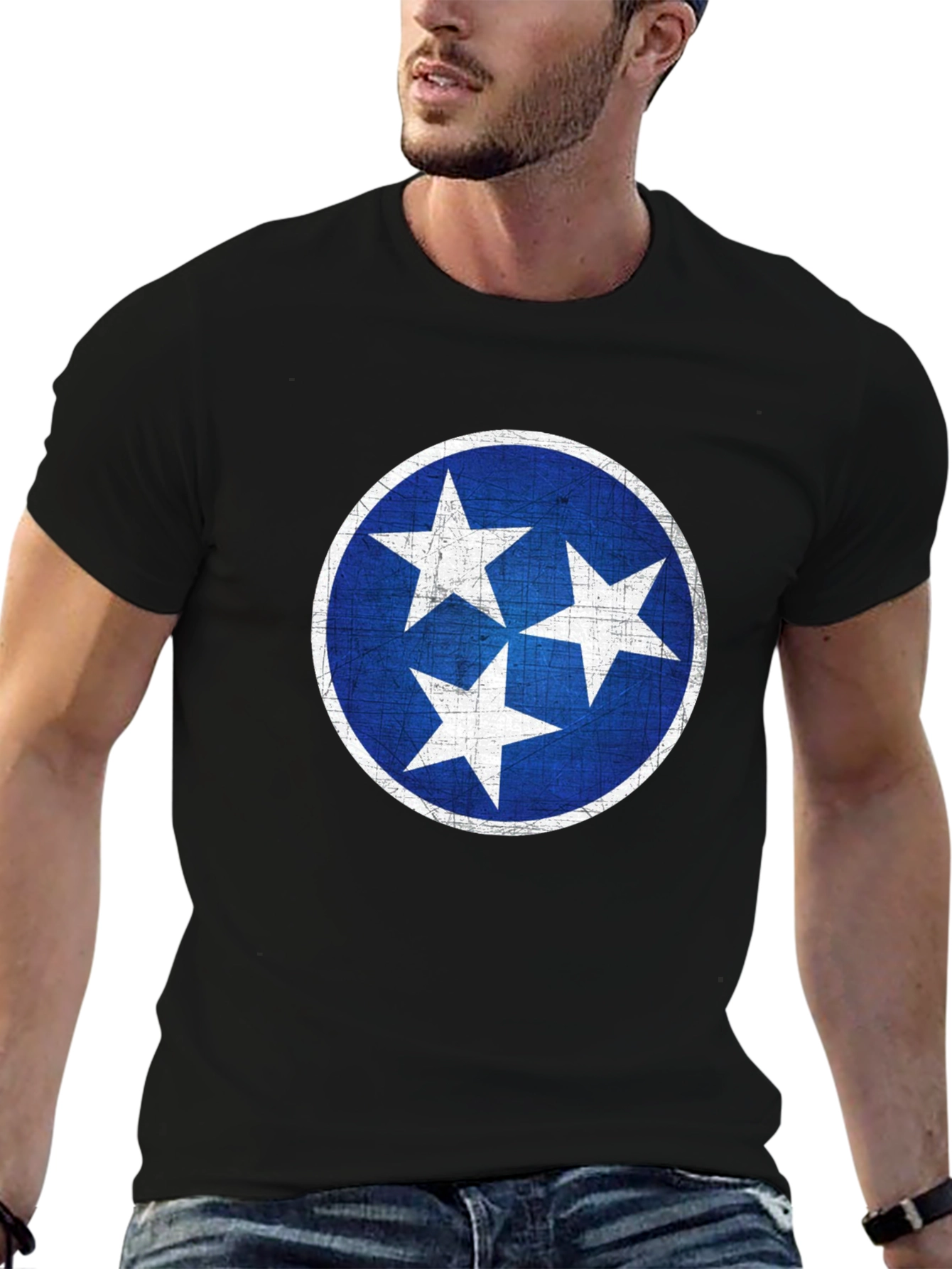 Camiseta Hombre Negra con Diseño Tennessee Stars