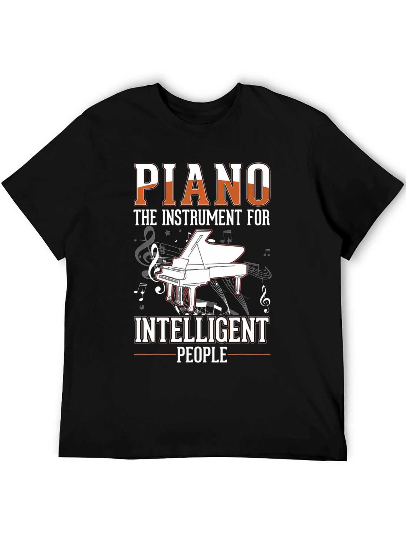 Camiseta Negra: Piano el Instrumento para Inteligentes