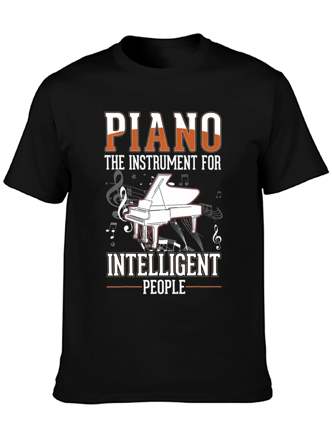 Camiseta Negra: Piano el Instrumento para Inteligentes