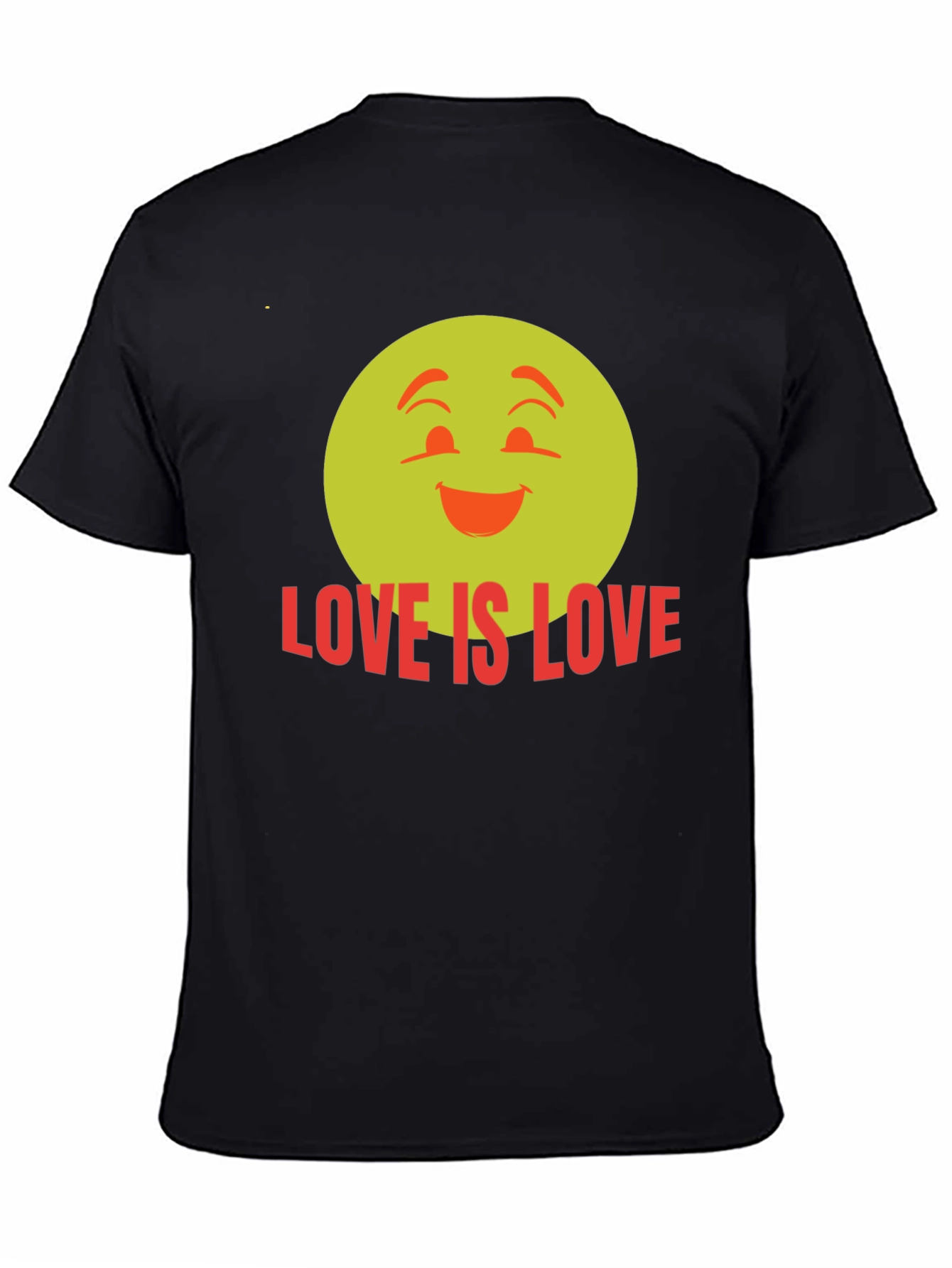 Camiseta Negra Love is Love con Emoji Sonriente