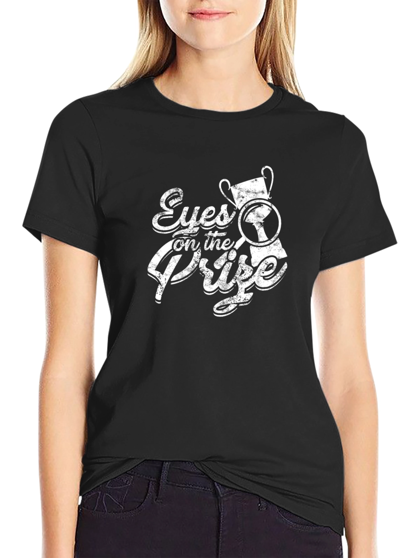 Camiseta Negra Ojos en el Premio para Triunfadores