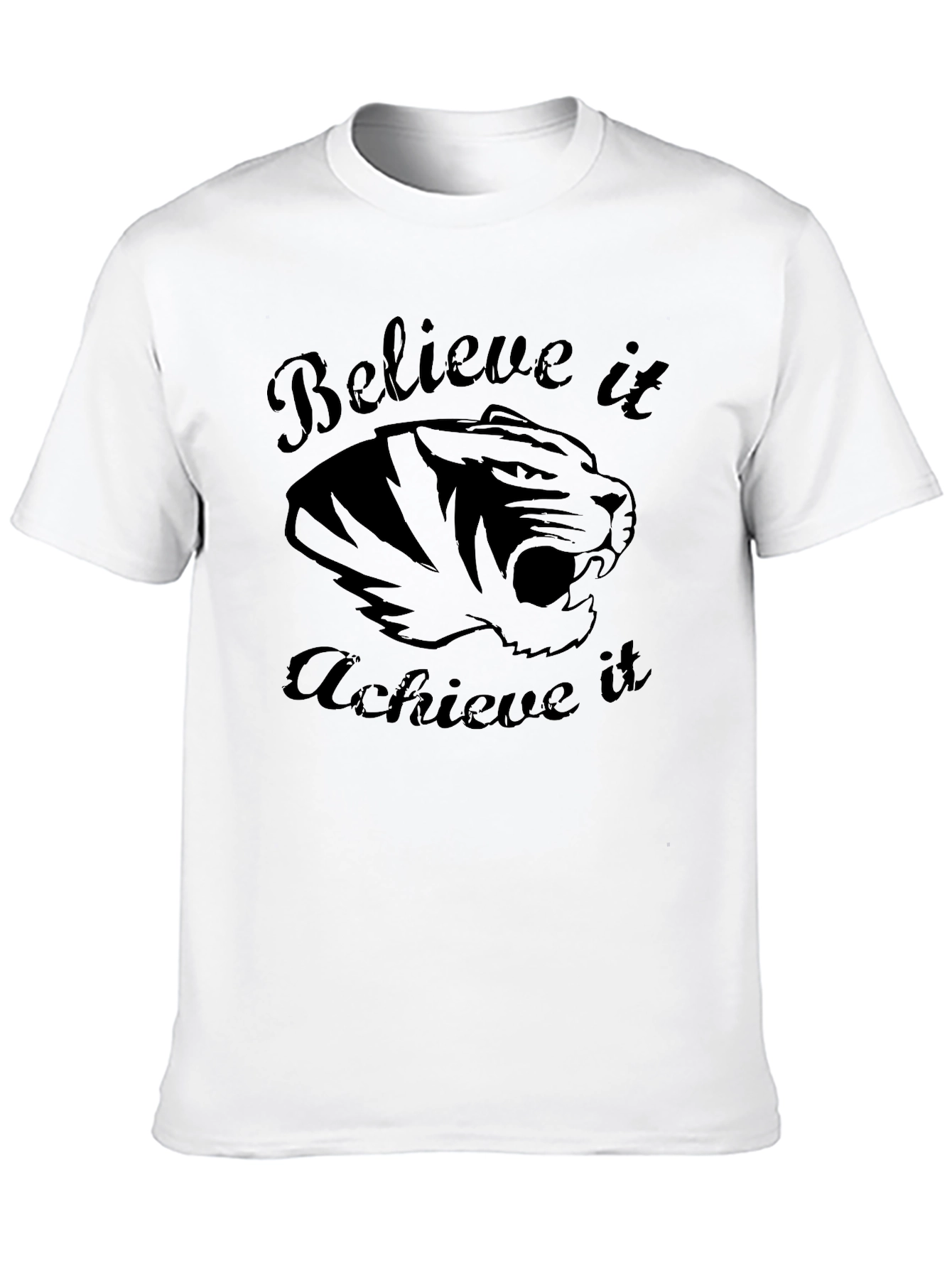 Camiseta Negra Motivacional Tigre - Cree y Logra