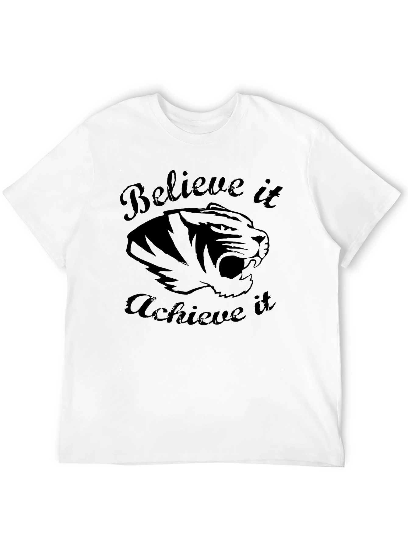 Camiseta Negra Motivacional Tigre - Cree y Logra