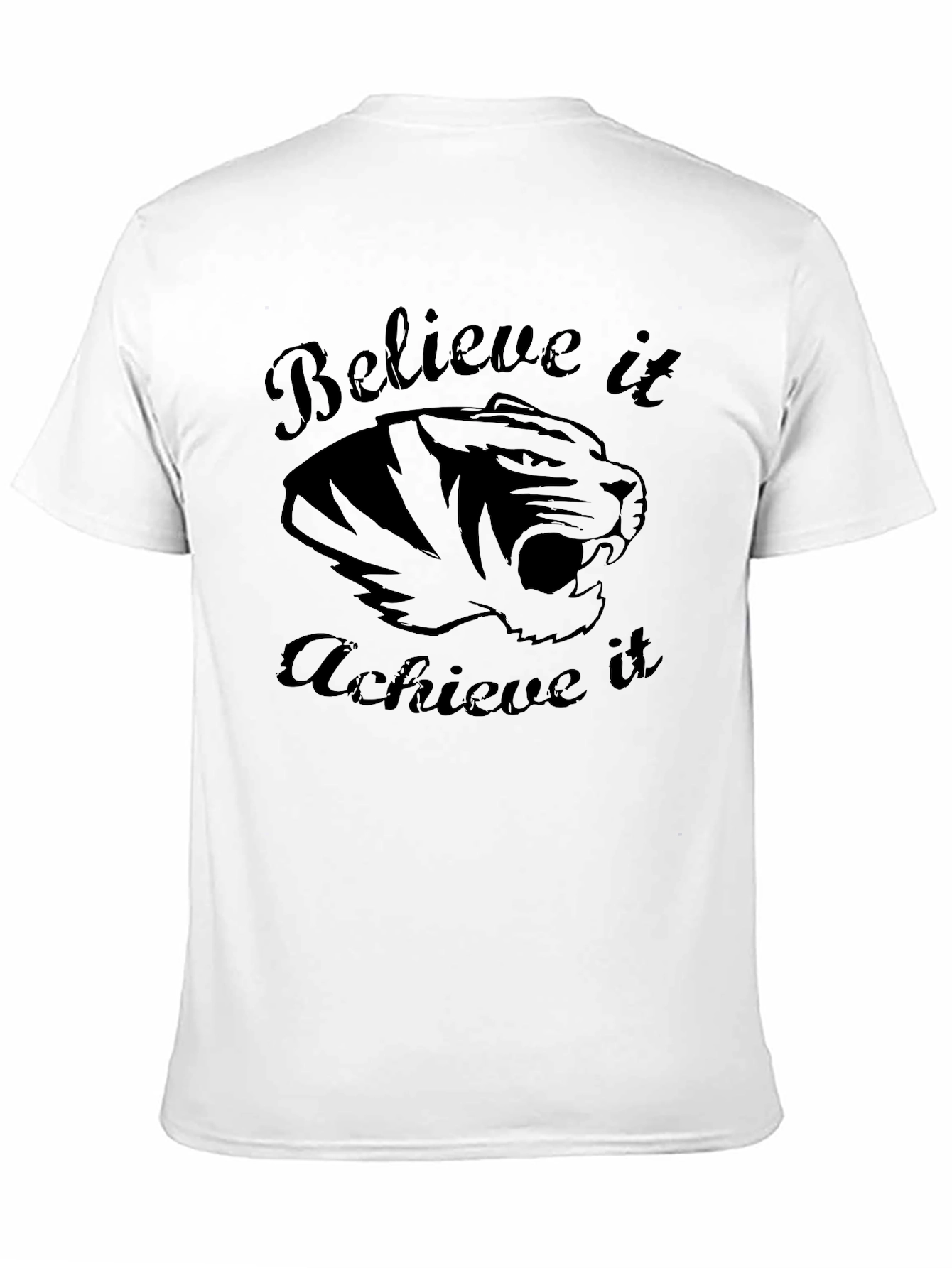 Camiseta Negra Motivacional Tigre - Cree y Logra