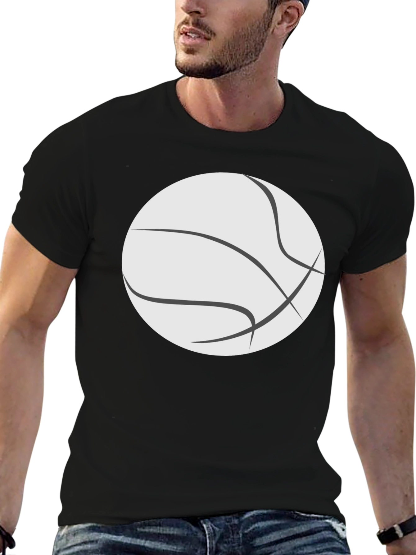 Camiseta Negra con Diseño de Baloncesto