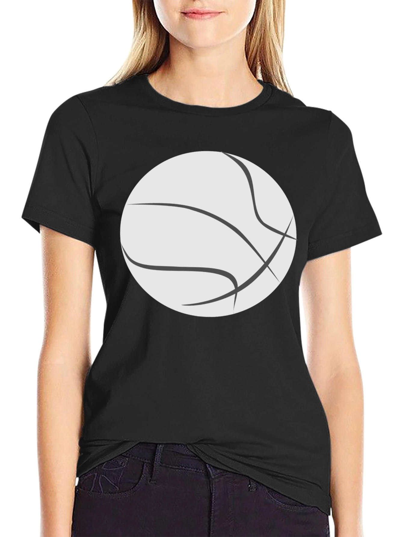 Camiseta Negra con Diseño de Baloncesto