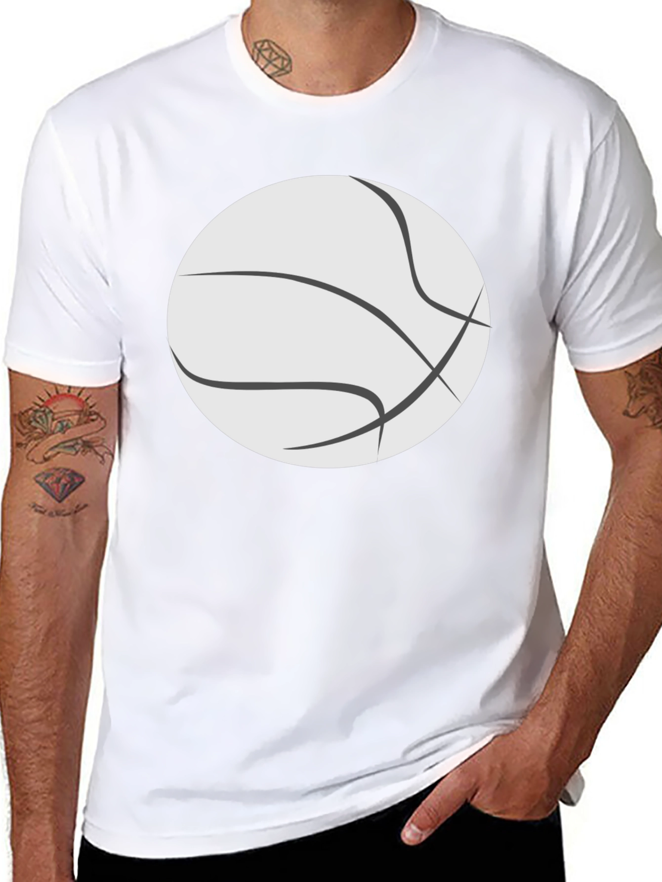 Camiseta Negra con Diseño de Baloncesto