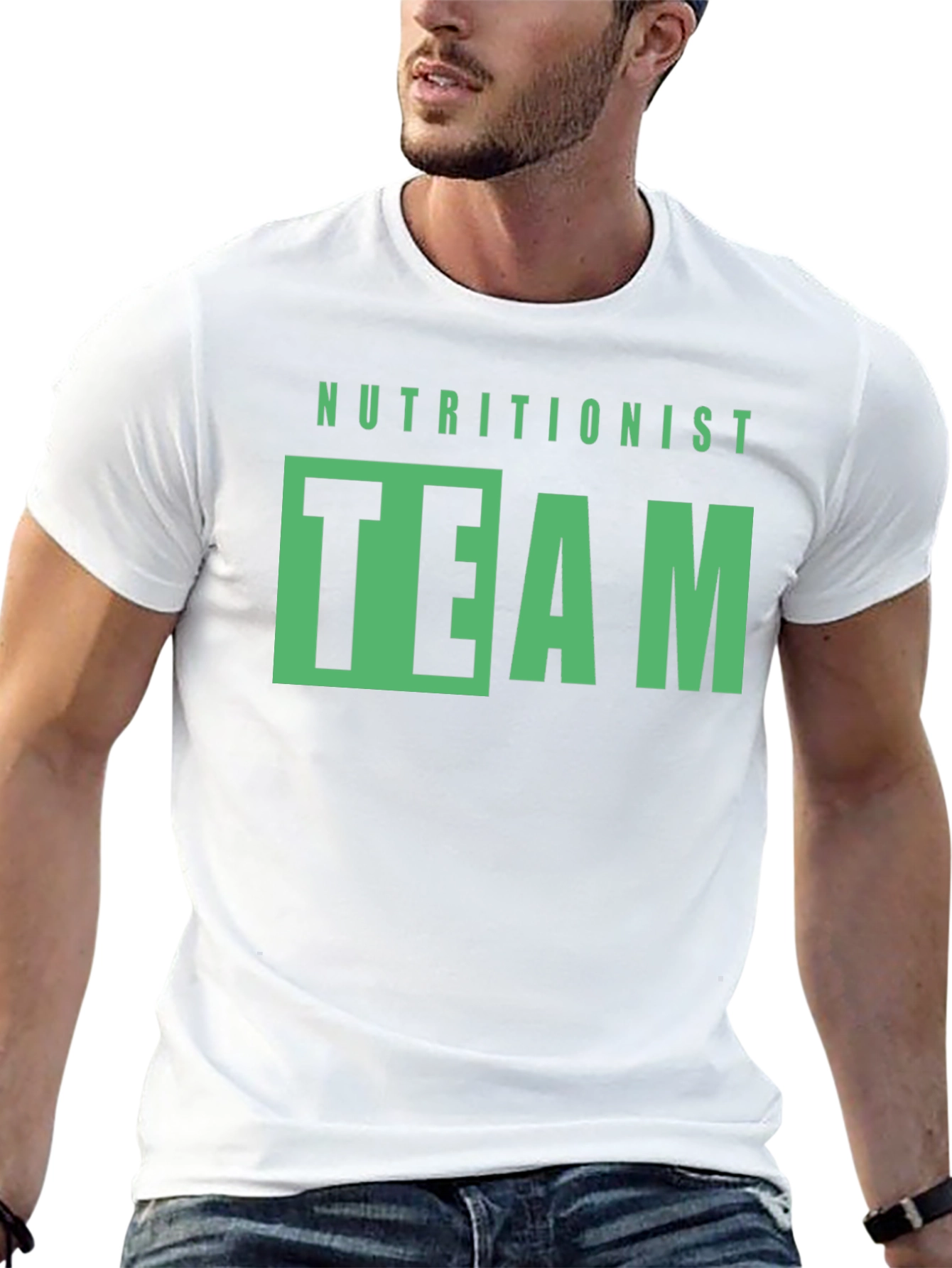 Camiseta Negra Nutricionista Team Diseño Gráfico