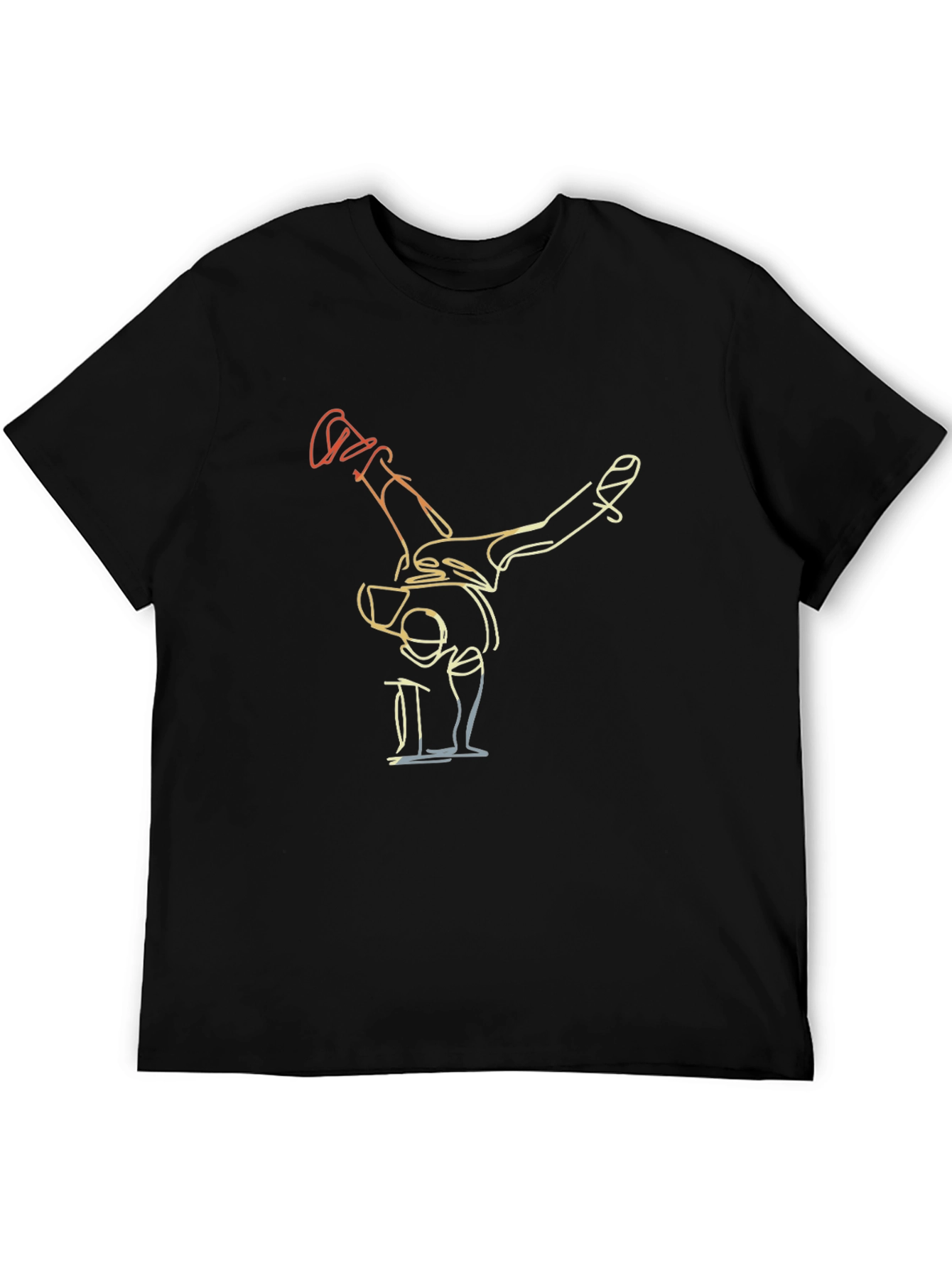 Camiseta Negra con Diseño de Bailarín Abstracto