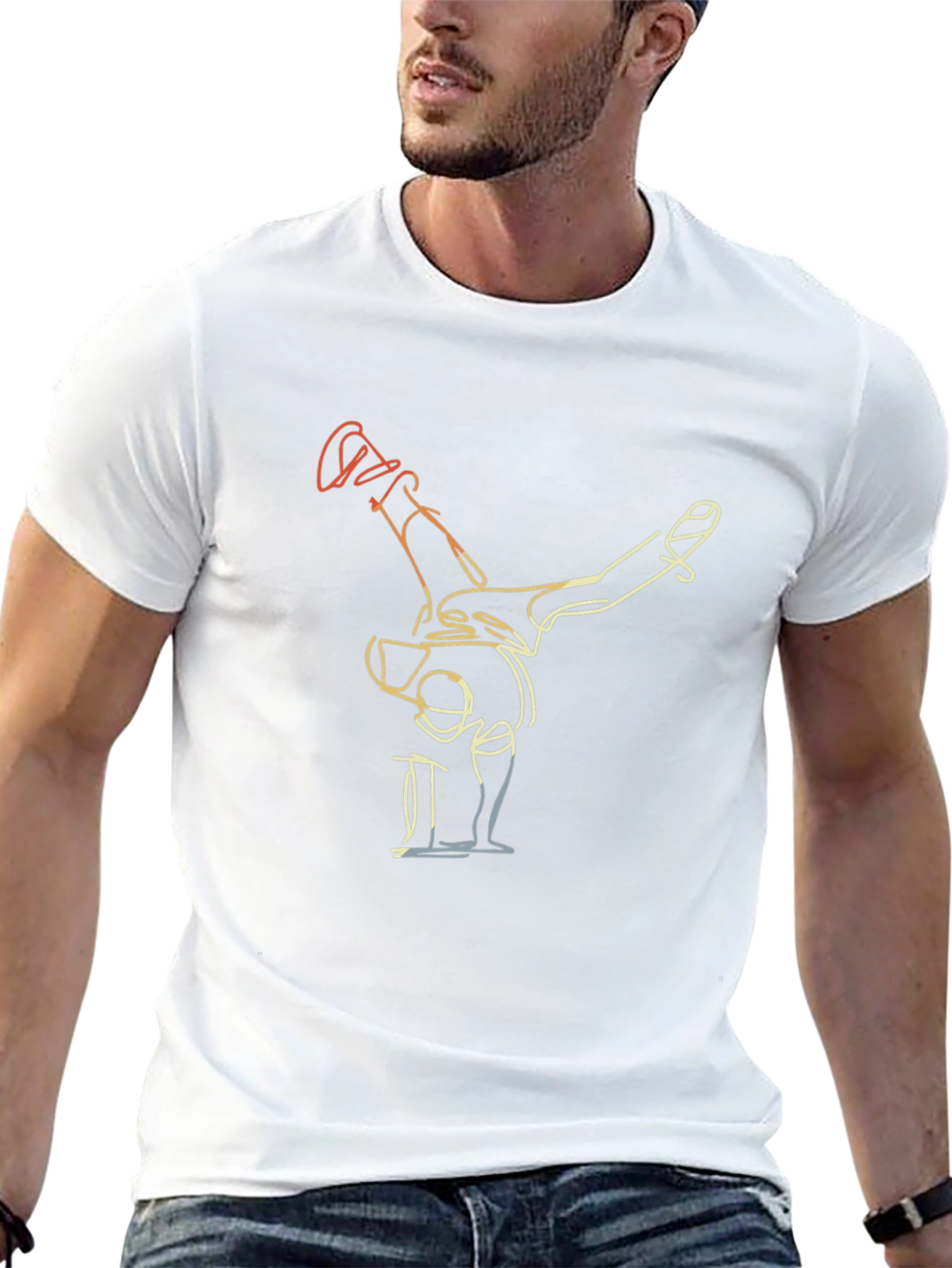 Camiseta Negra con Diseño de Bailarín Abstracto