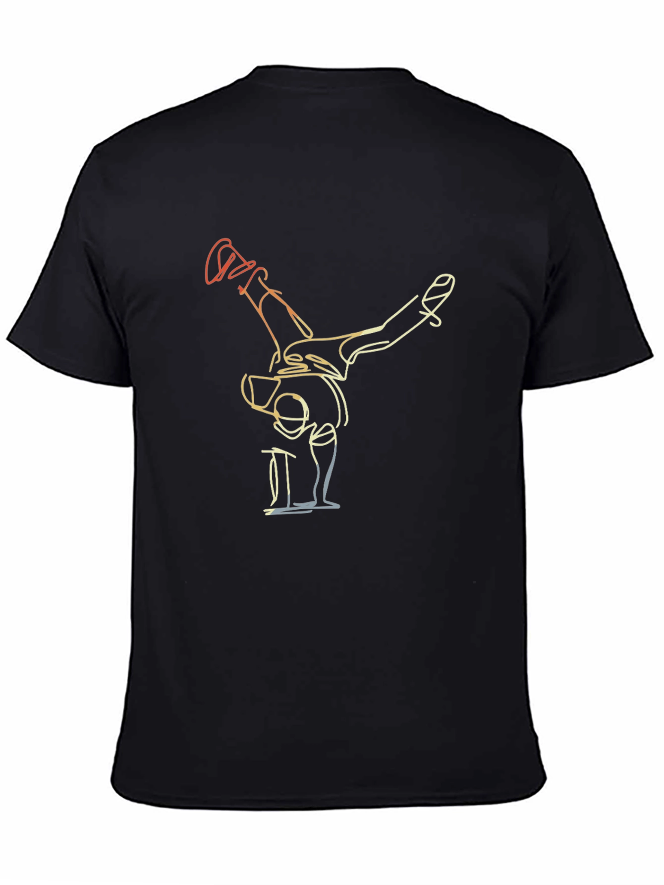 Camiseta Negra con Diseño de Bailarín Abstracto