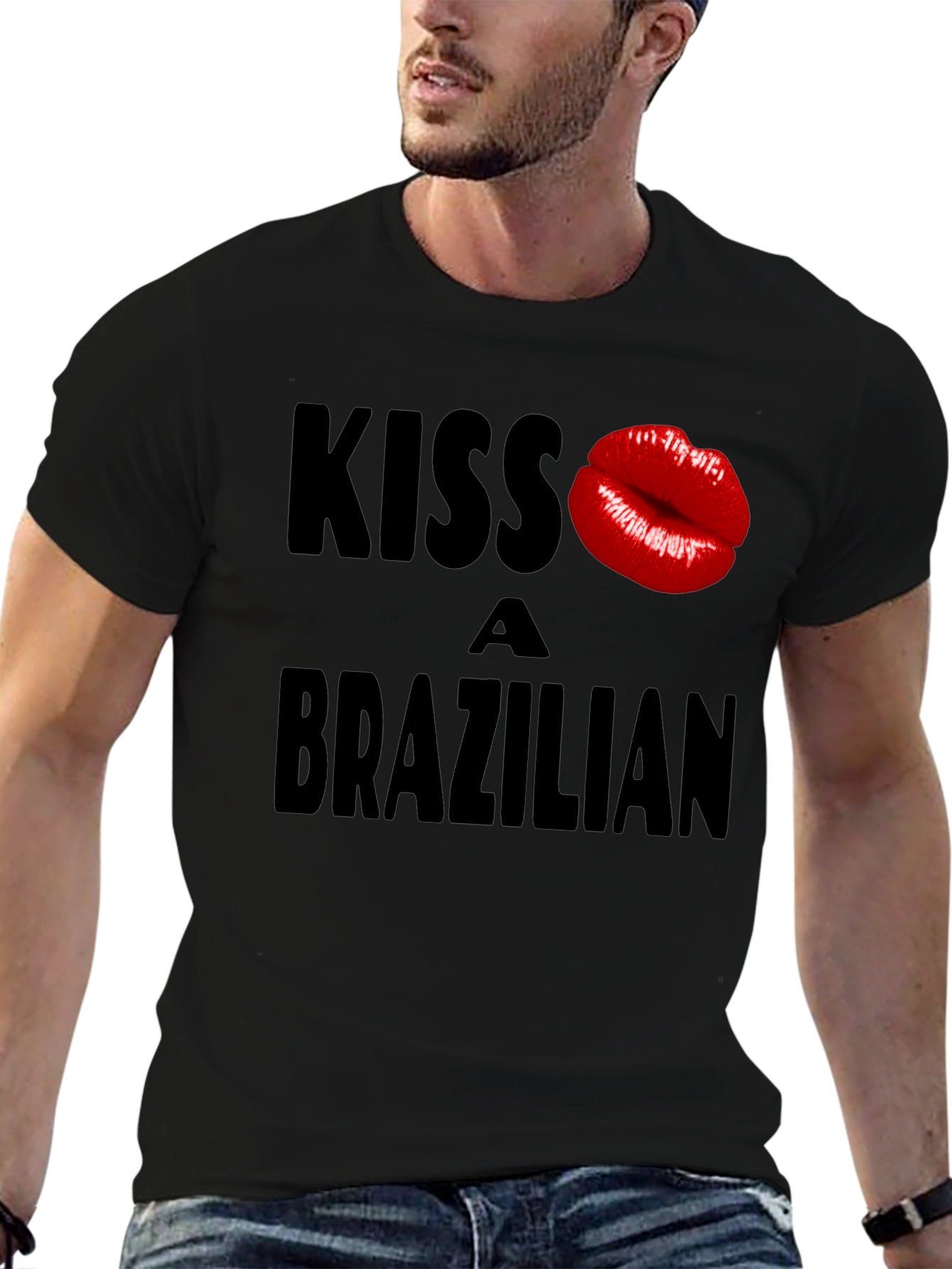 Camiseta Negra Kiss a Brazilian - Diseño Atrevido