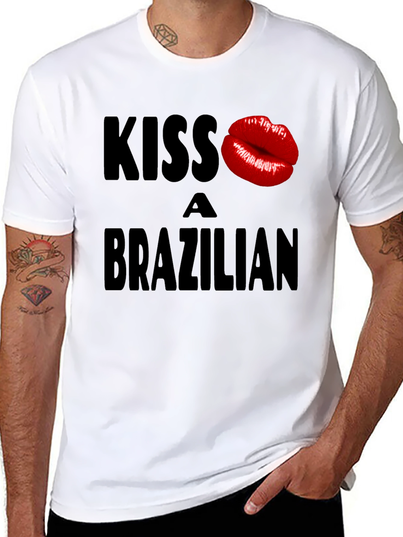 Camiseta Negra Kiss a Brazilian - Diseño Atrevido