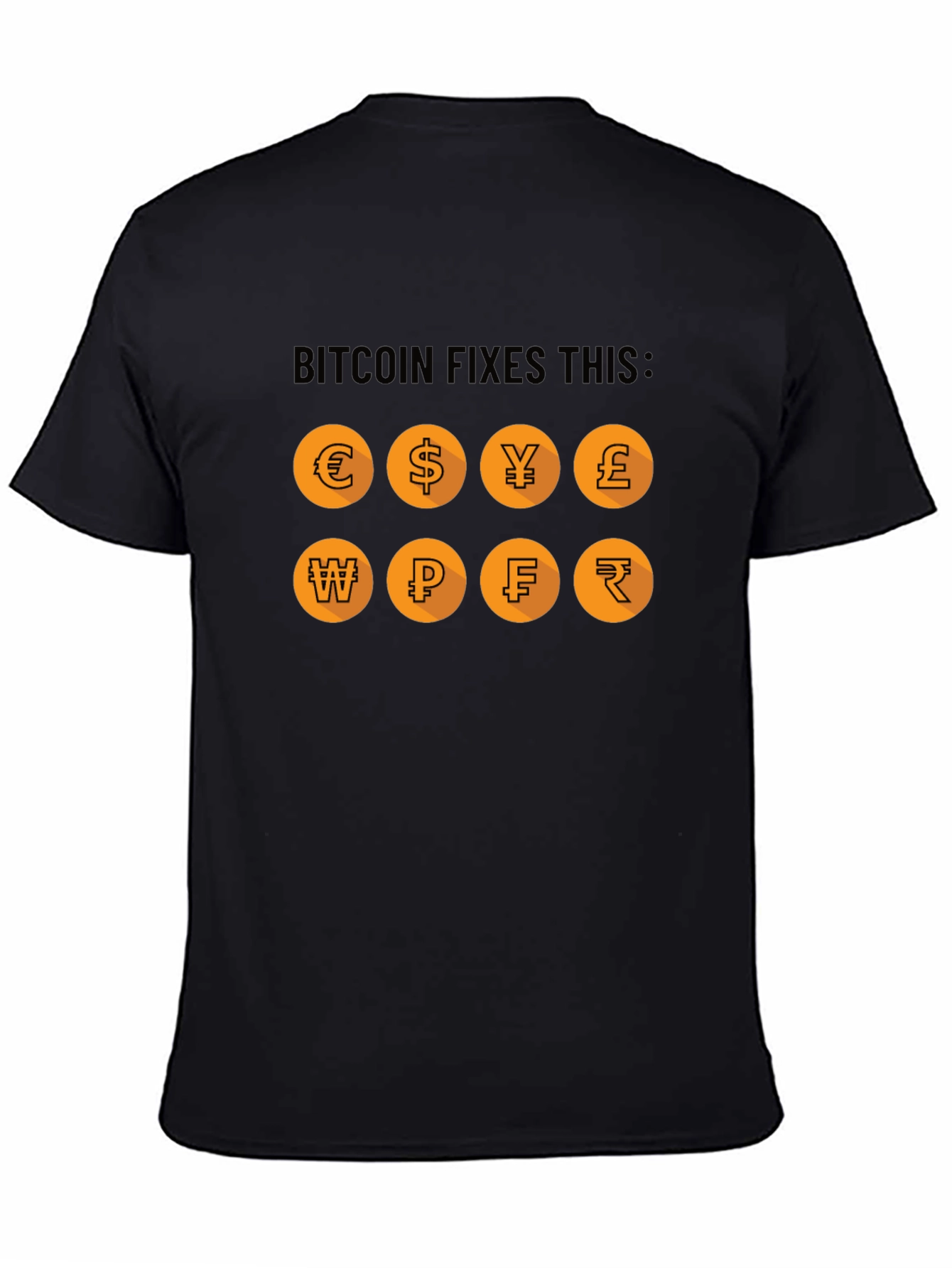Camiseta Bitcoin Fixes This: Monedas del Mundo
