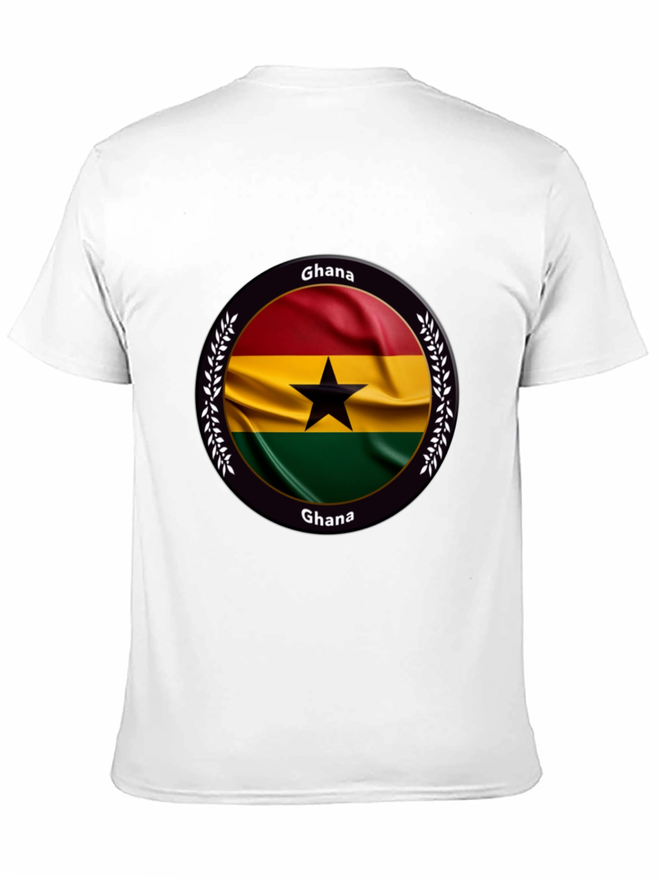 Camiseta Negra con Diseño de Ghana