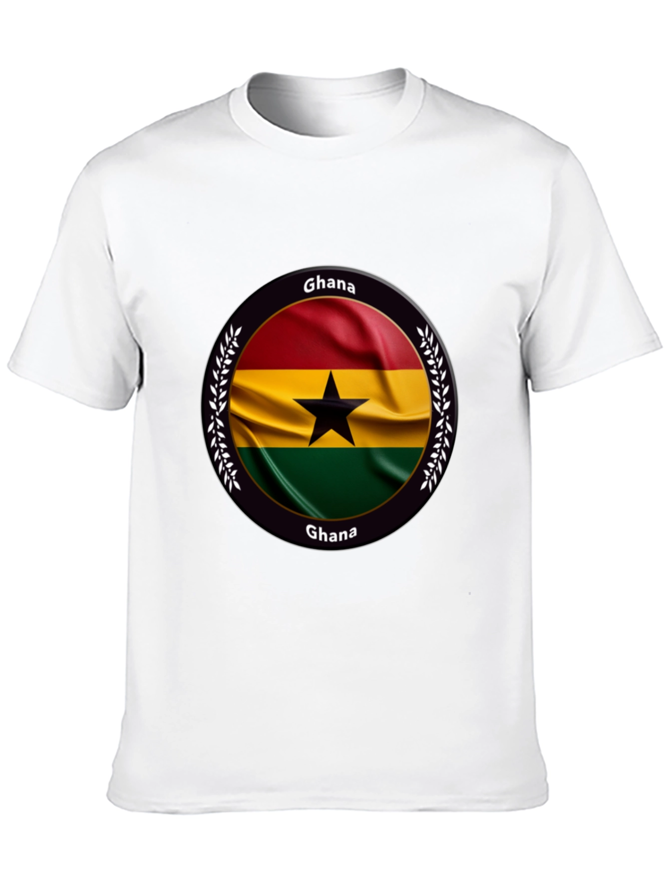 Camiseta Negra con Diseño de Ghana