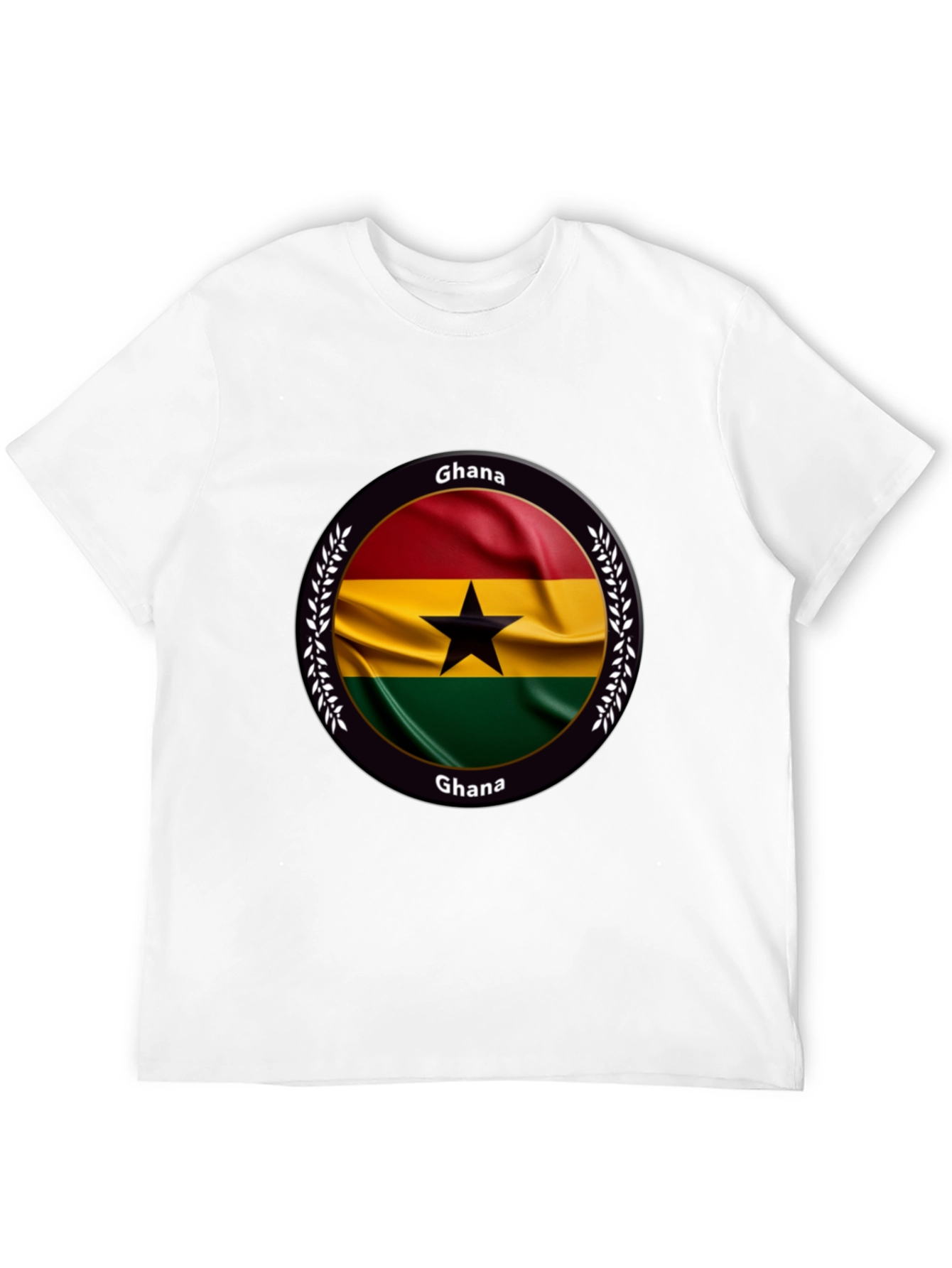 Camiseta Negra con Diseño de Ghana