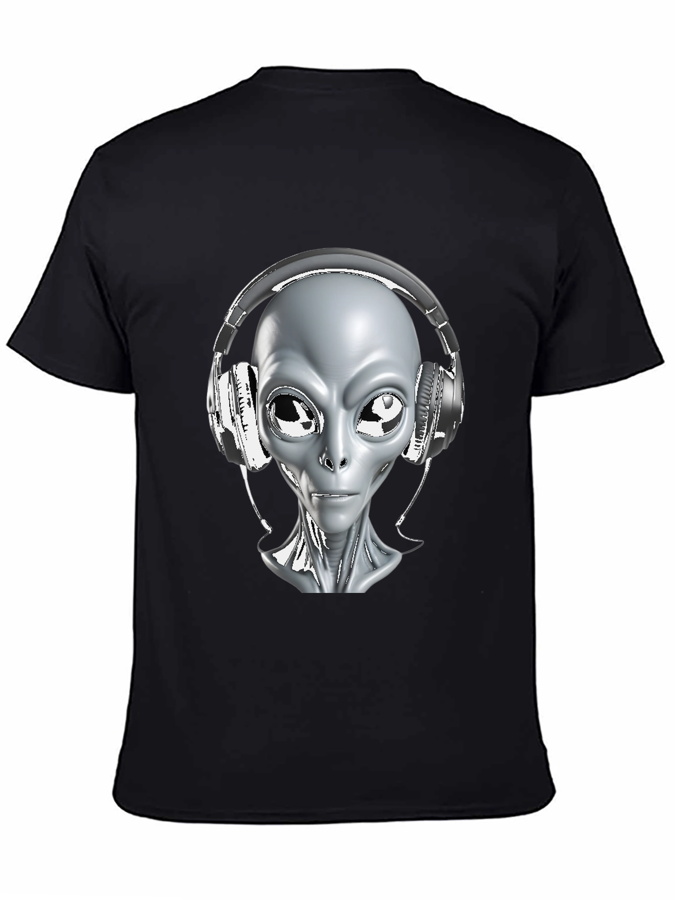 Camiseta Hombre Alienígena con Audífonos - Diseño Único