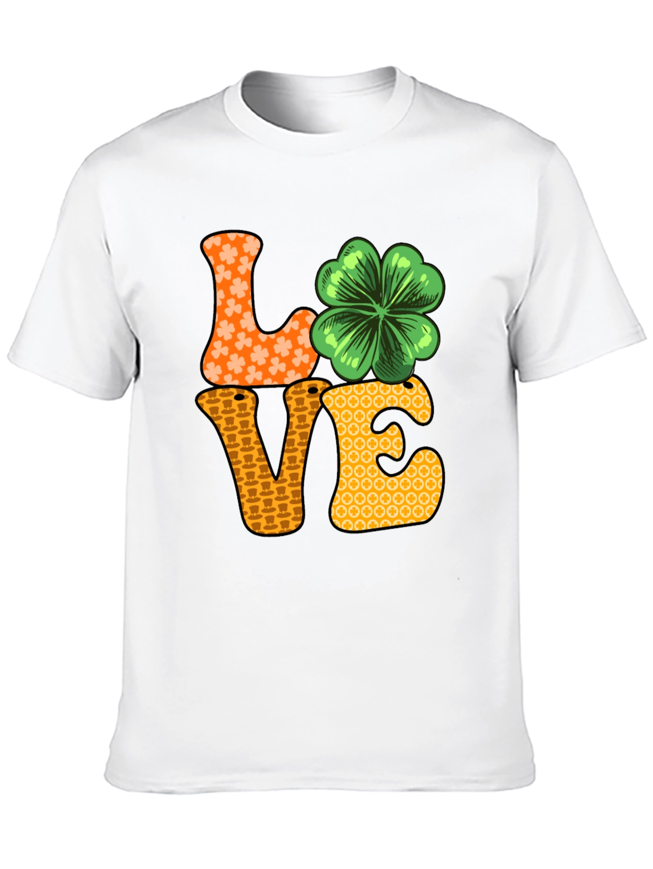 Camiseta Negra LOVE con Trébol para San Patricio