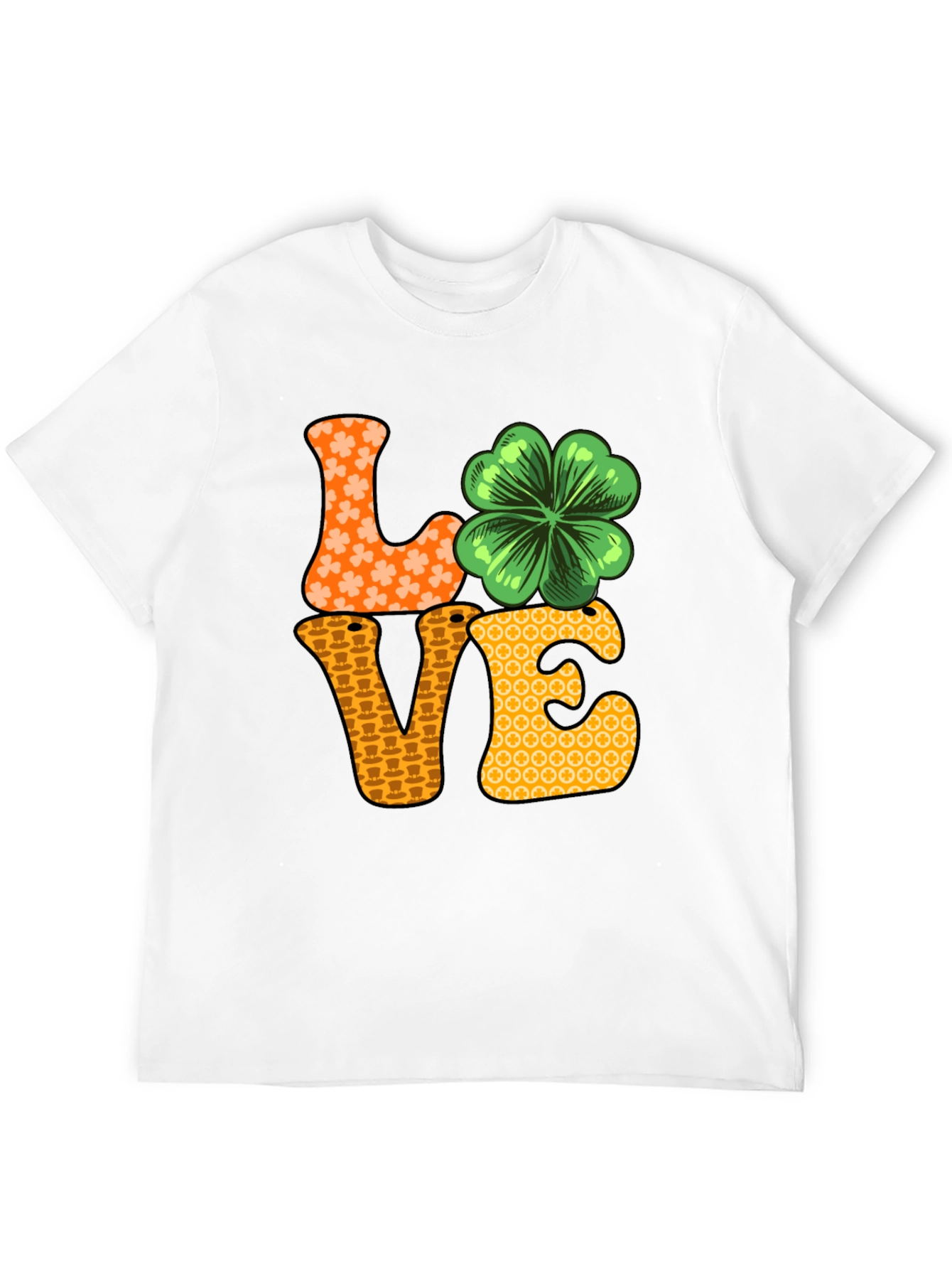 Camiseta Negra LOVE con Trébol para San Patricio