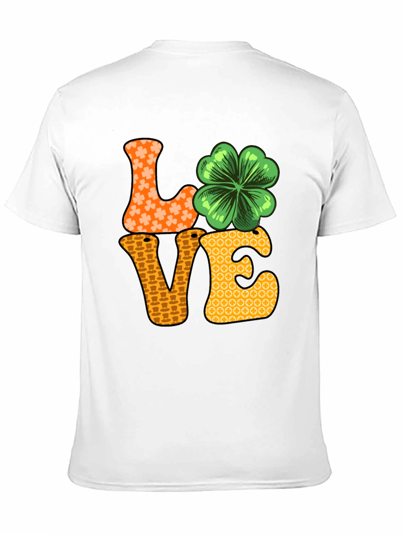 Camiseta Negra LOVE con Trébol para San Patricio