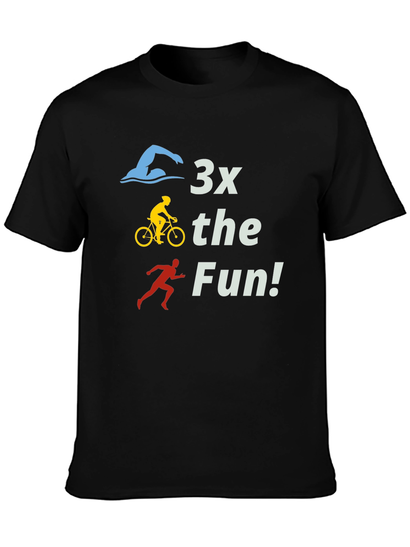 Camiseta Negra 3x the Fun! Triatlón