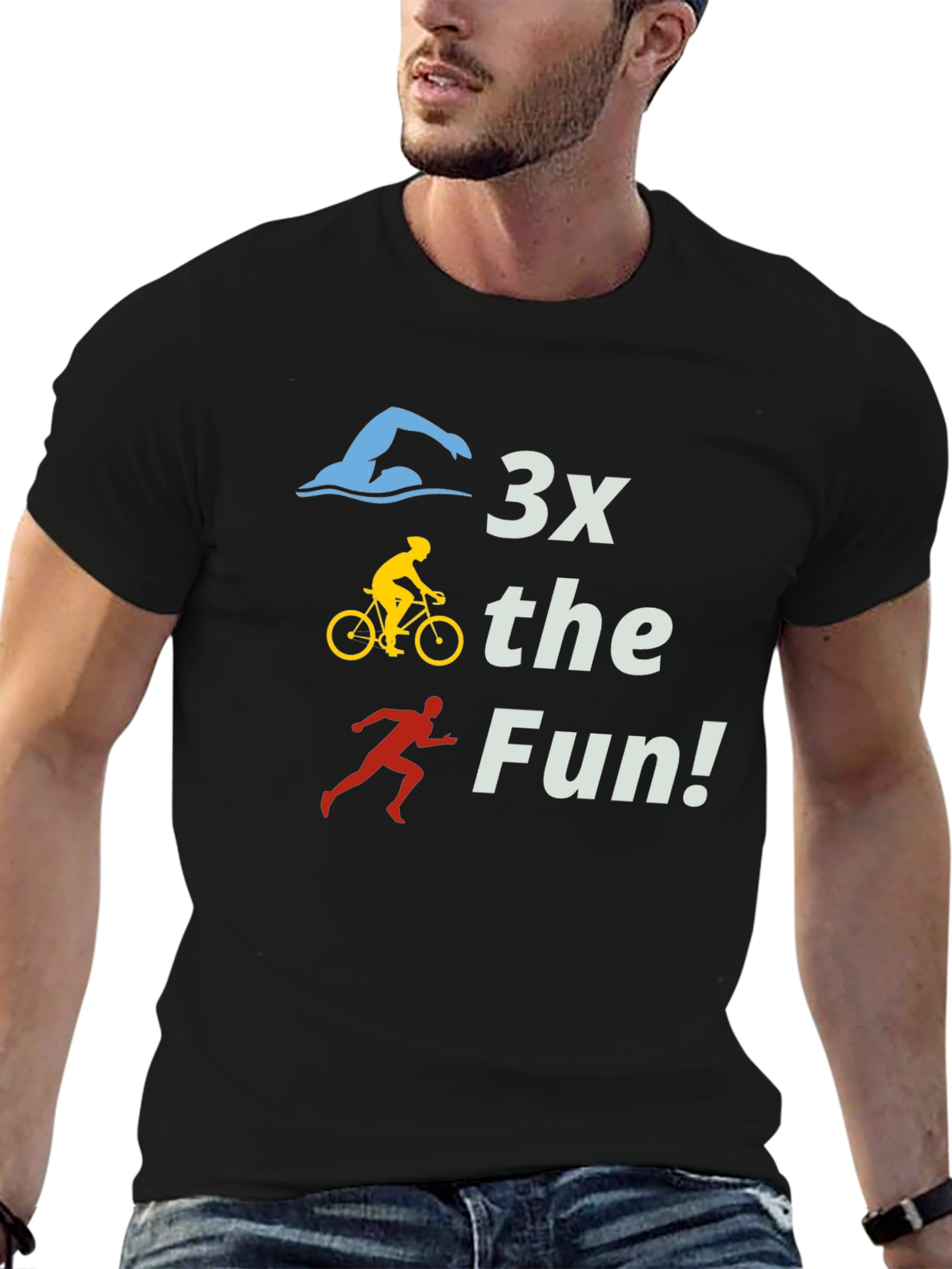 Camiseta Negra 3x the Fun! Triatlón