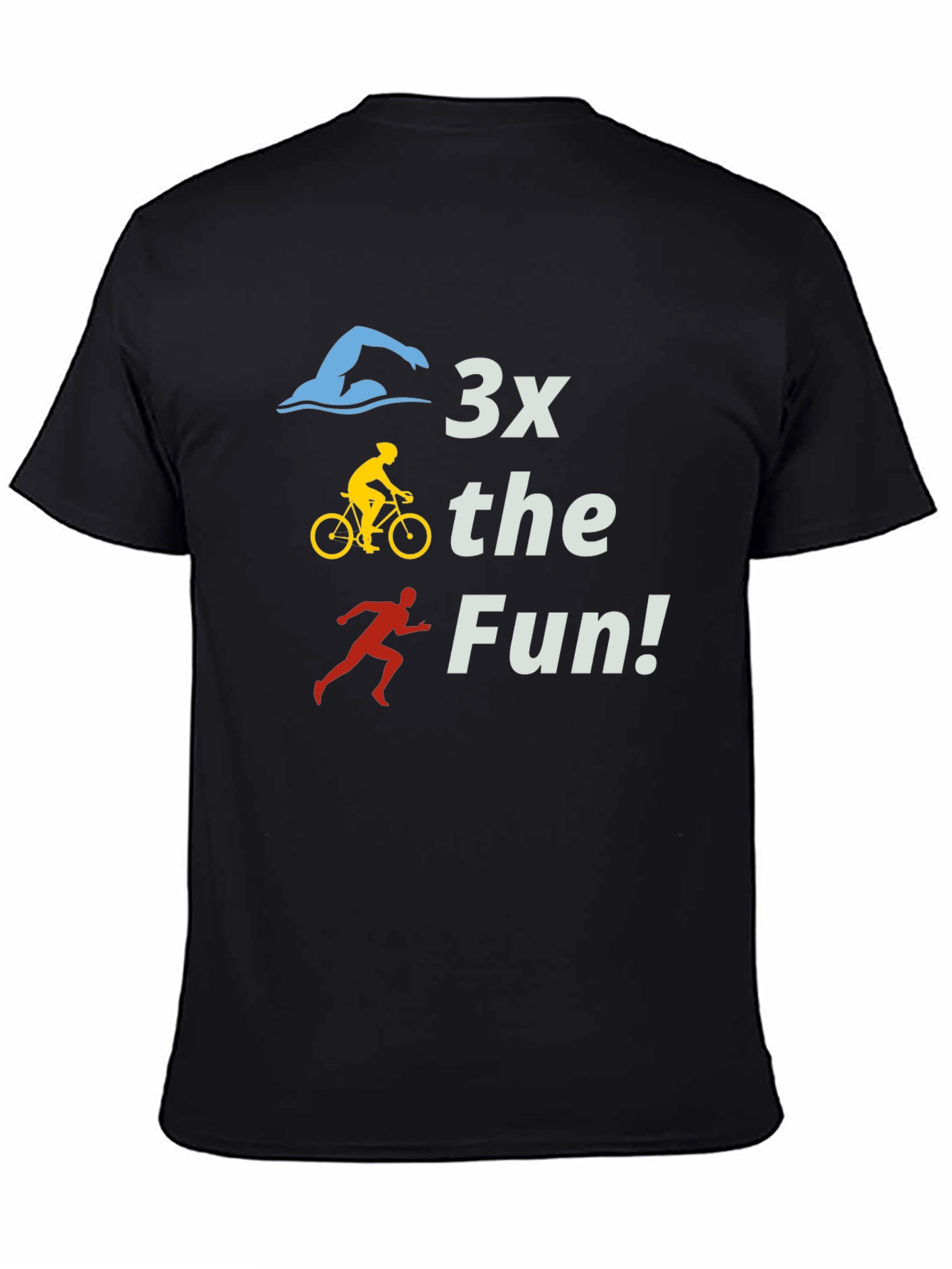 Camiseta Negra 3x the Fun! Triatlón