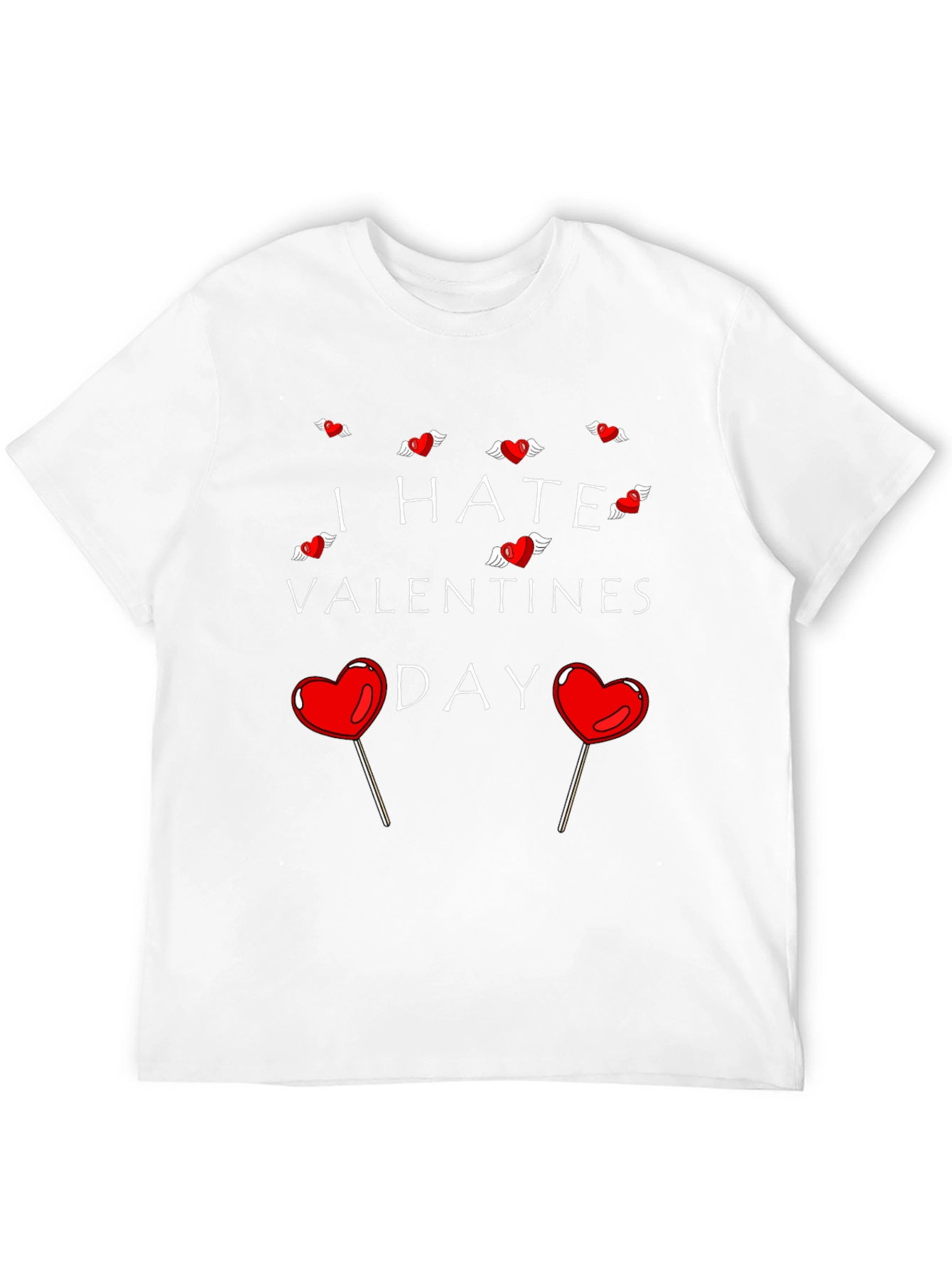 Camiseta Negra Odio San Valentín para Hombre