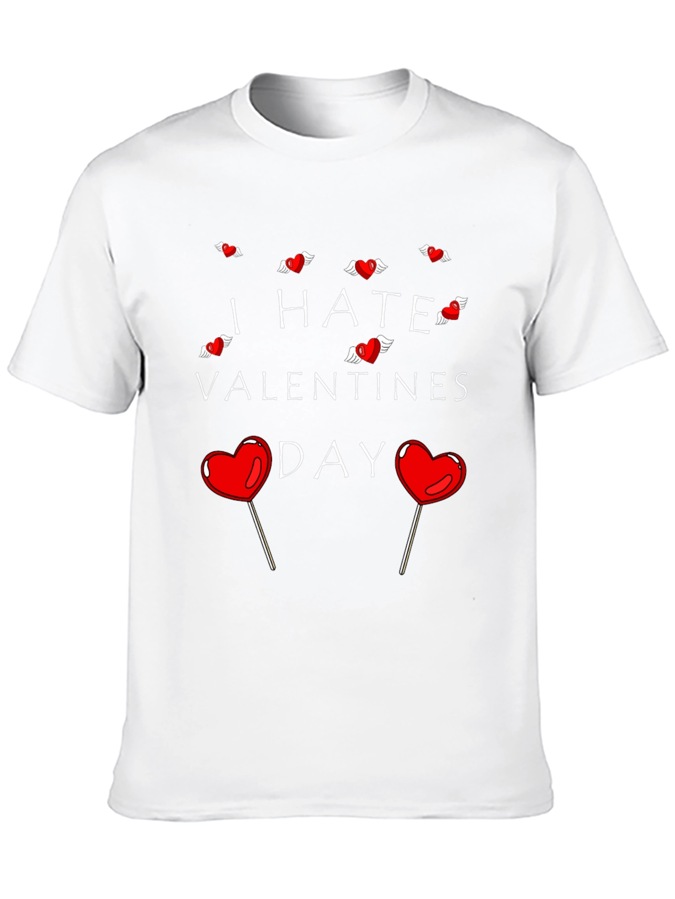 Camiseta Negra Odio San Valentín para Hombre
