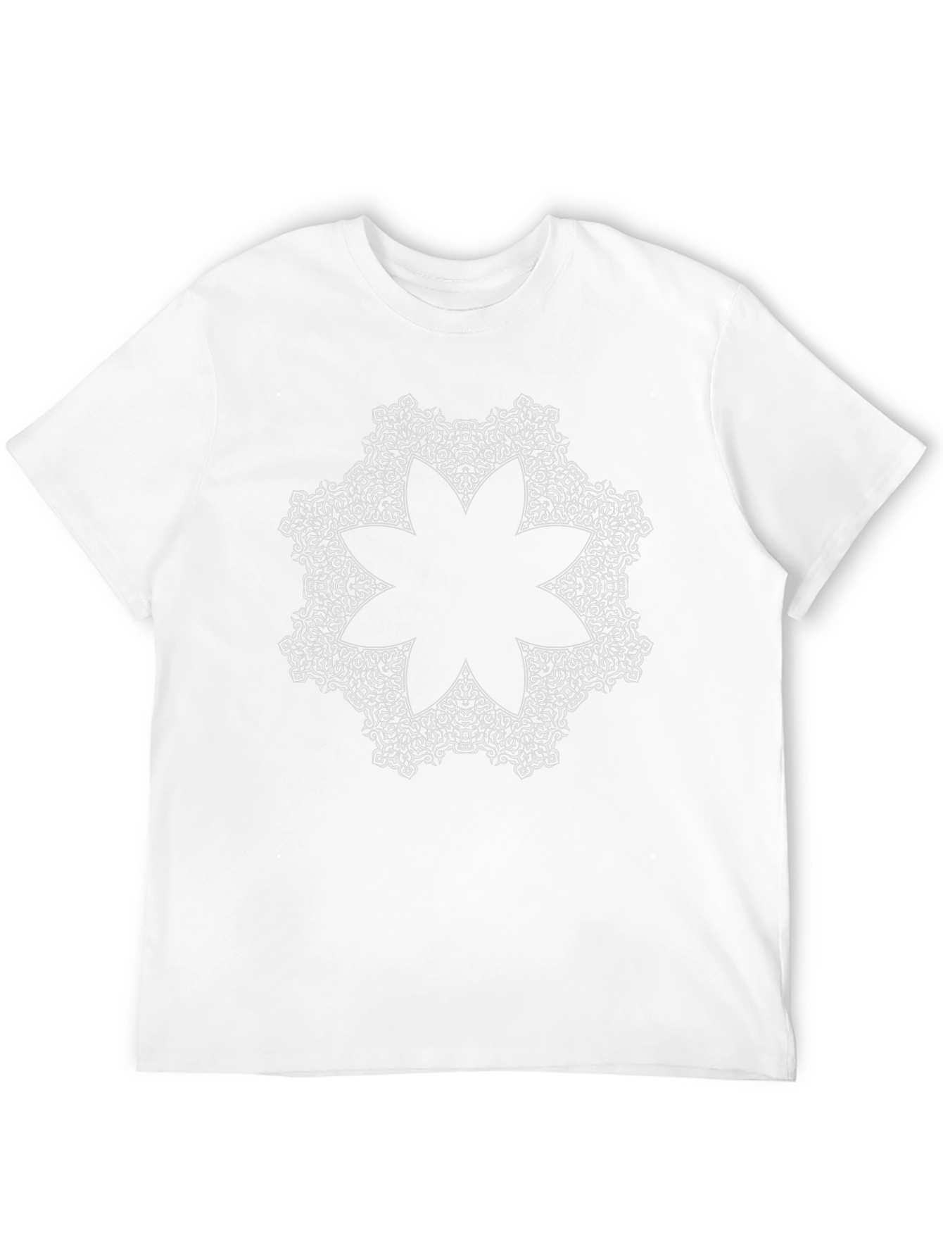 Camiseta Negra Mandala Floral Estampada