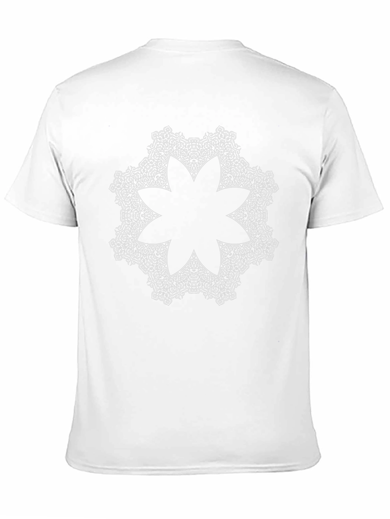 Camiseta Negra Mandala Floral Estampada