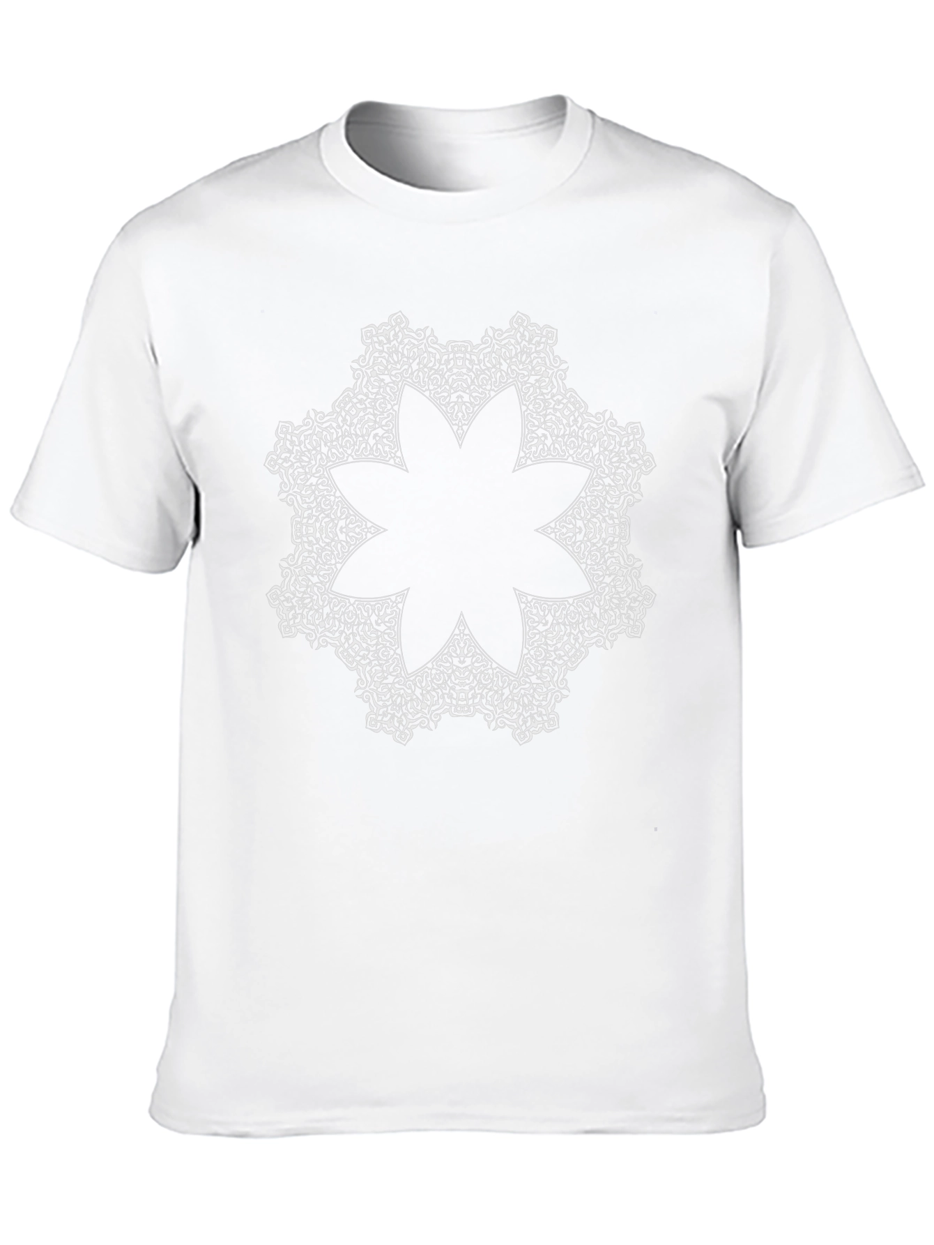 Camiseta Negra Mandala Floral Estampada