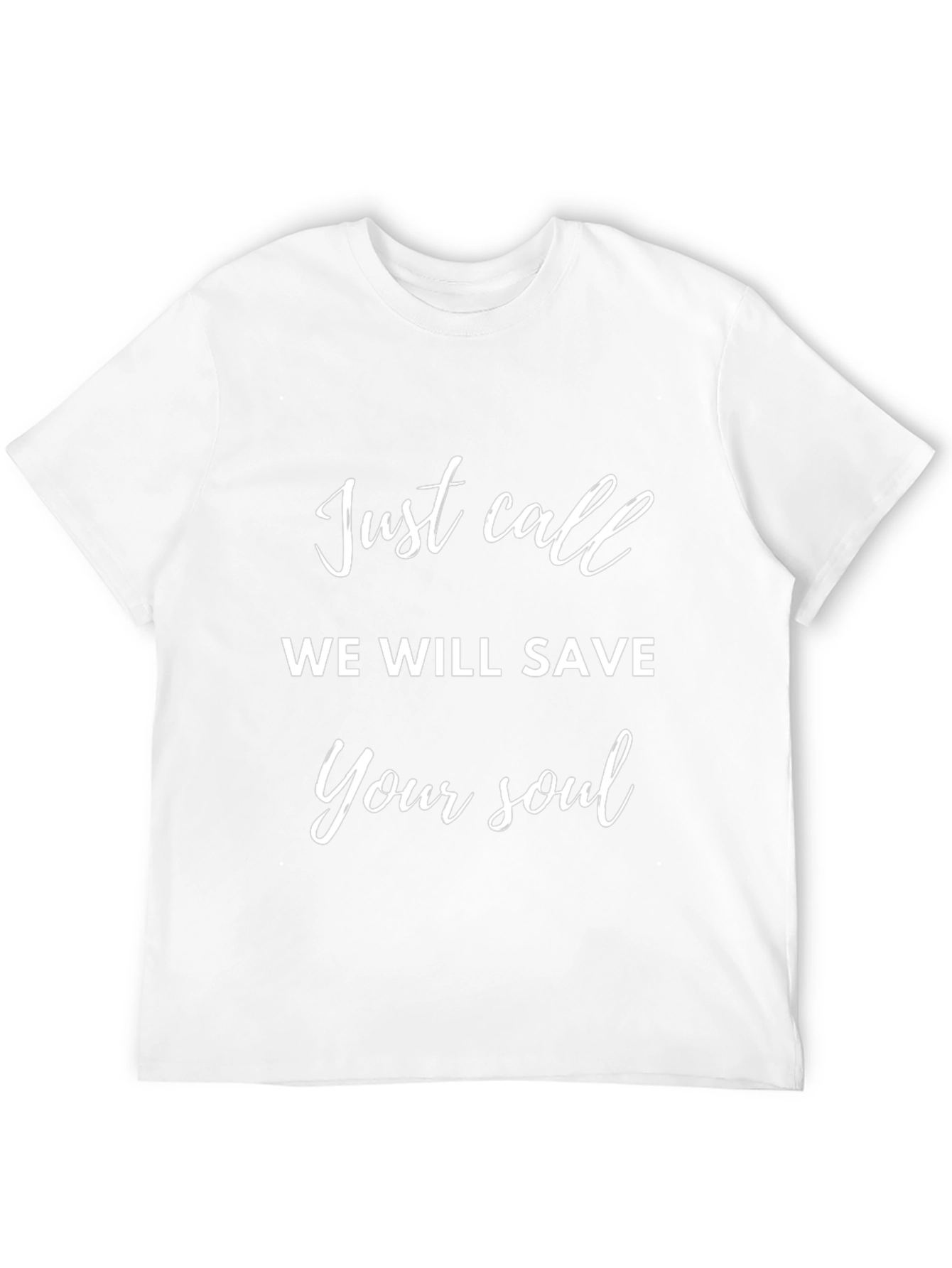 Camiseta Negra Just Call We Will Save Your Soul