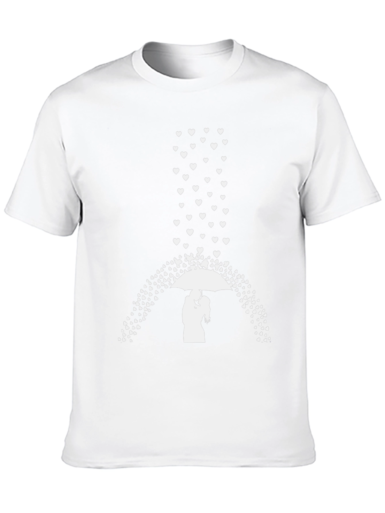 Camiseta Negra Romántica: Amor Bajo la Lluvia