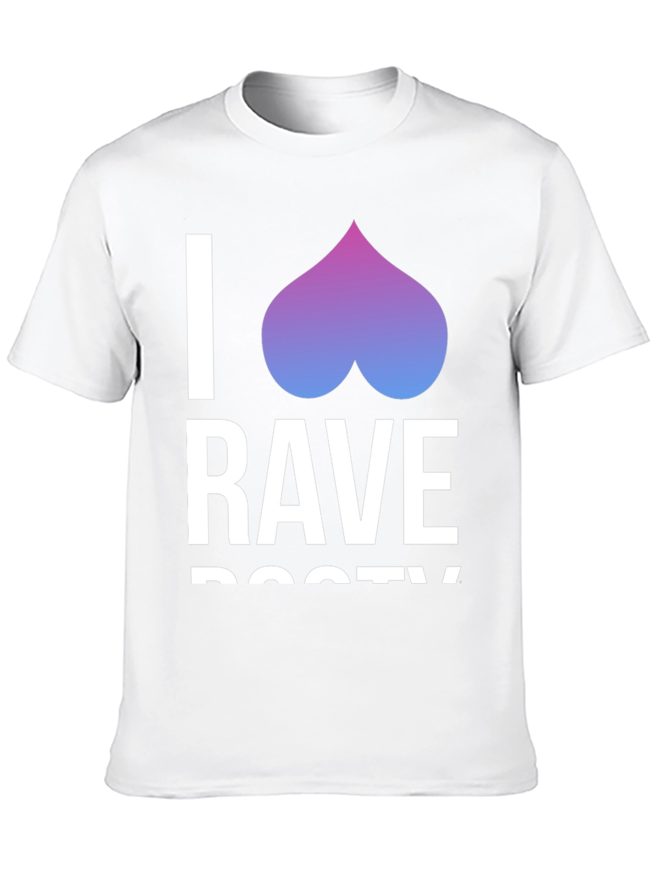 Camiseta Negra I <3 Rave Booty Divertida
