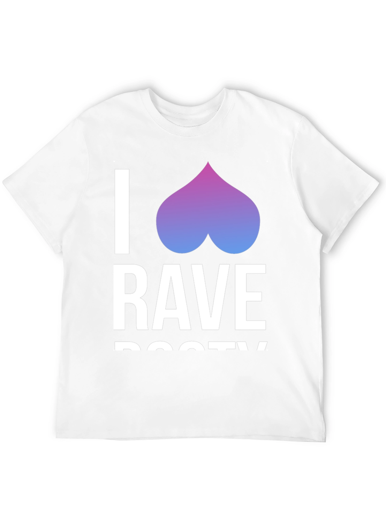 Camiseta Negra I <3 Rave Booty Divertida