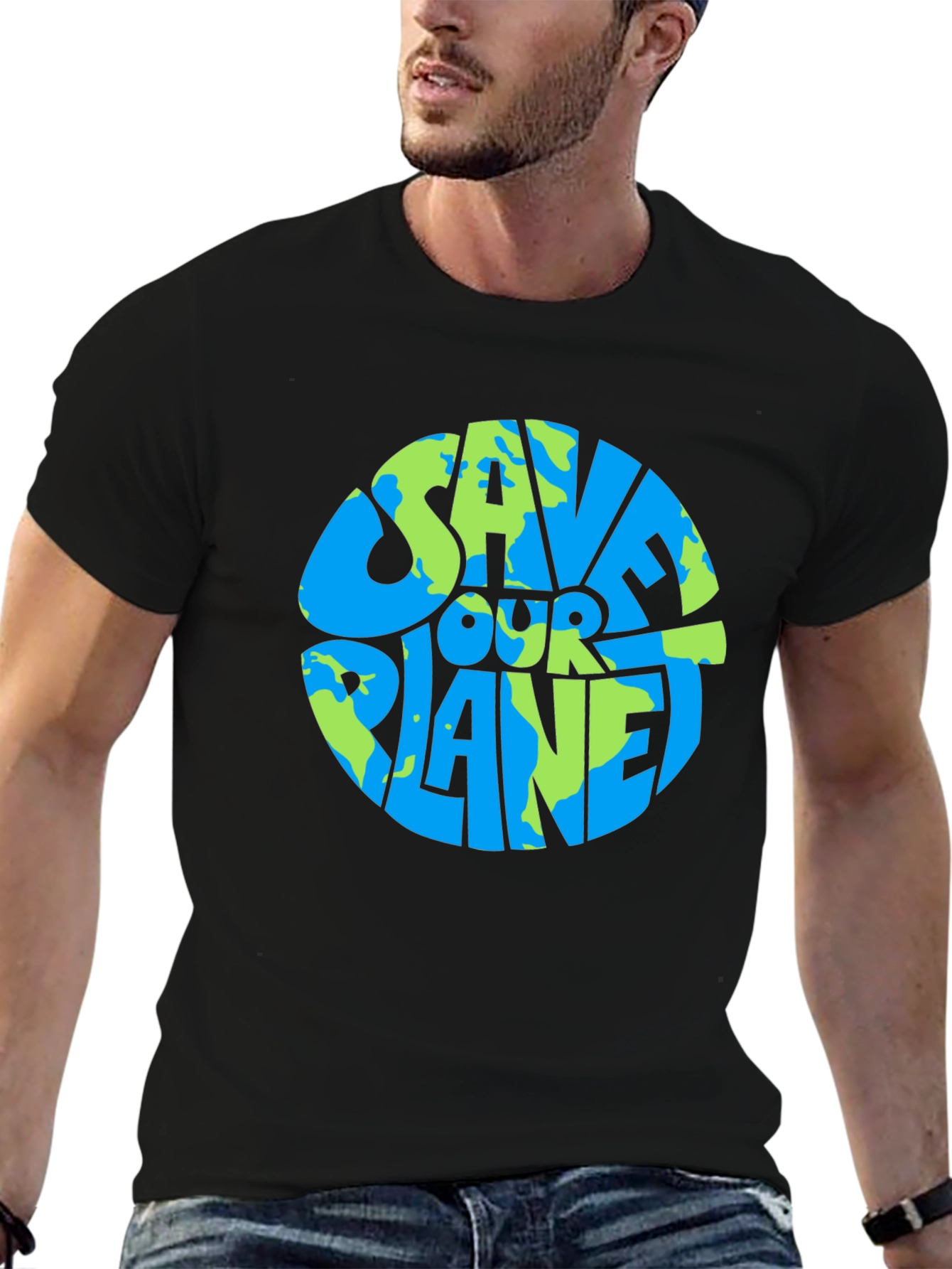Camiseta Negra Salva Nuestro Planeta