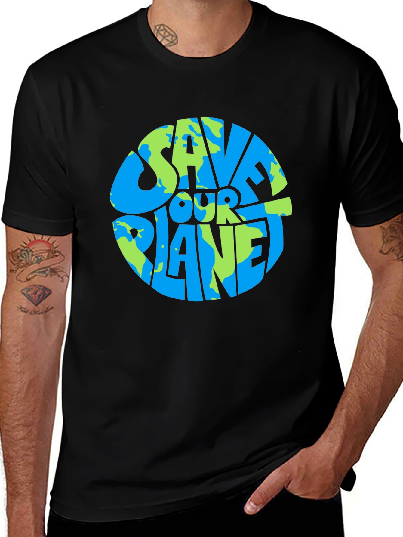 Camiseta Negra Salva Nuestro Planeta