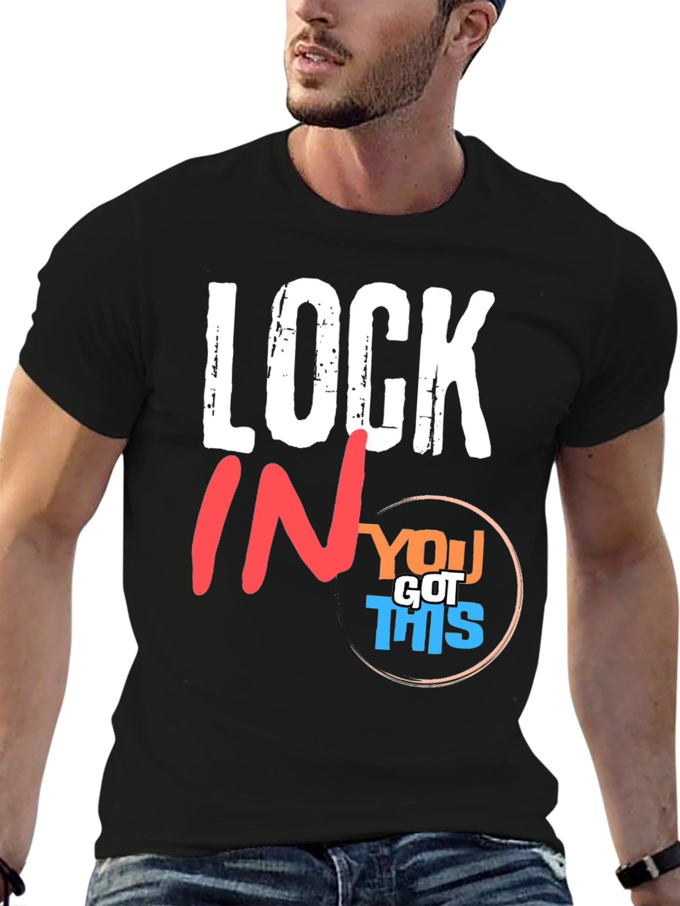 Camiseta Negra Motivacional Lock In You Got This