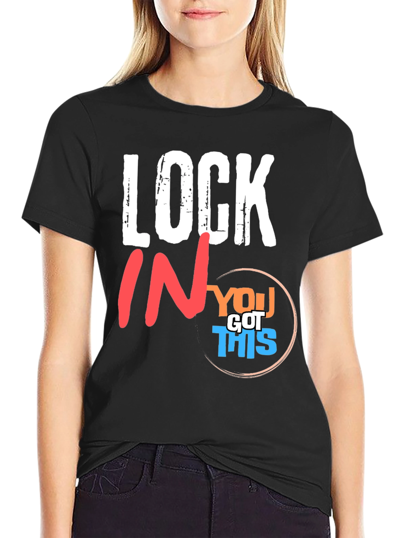 Camiseta Negra Motivacional Lock In You Got This